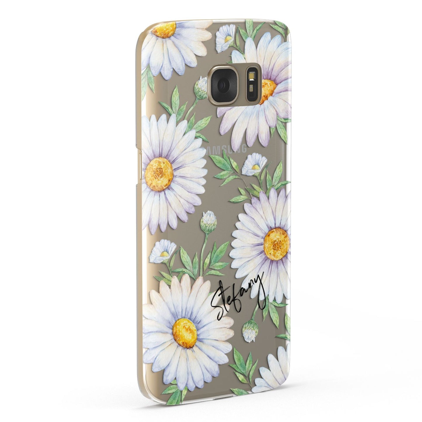 Personalised White Daisy Samsung Galaxy Case Fourty Five Degrees