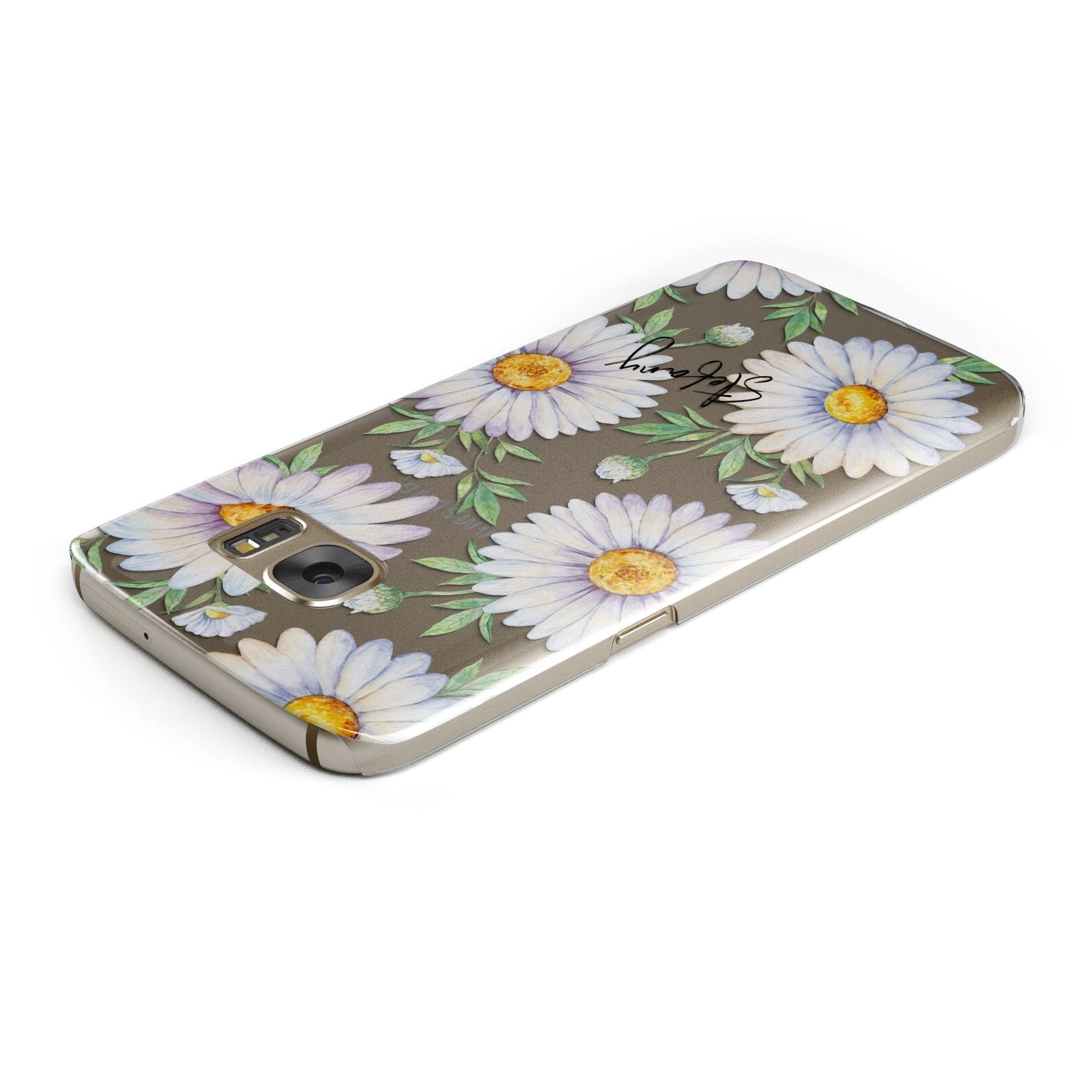 Personalised White Daisy Samsung Galaxy Case Top Cutout