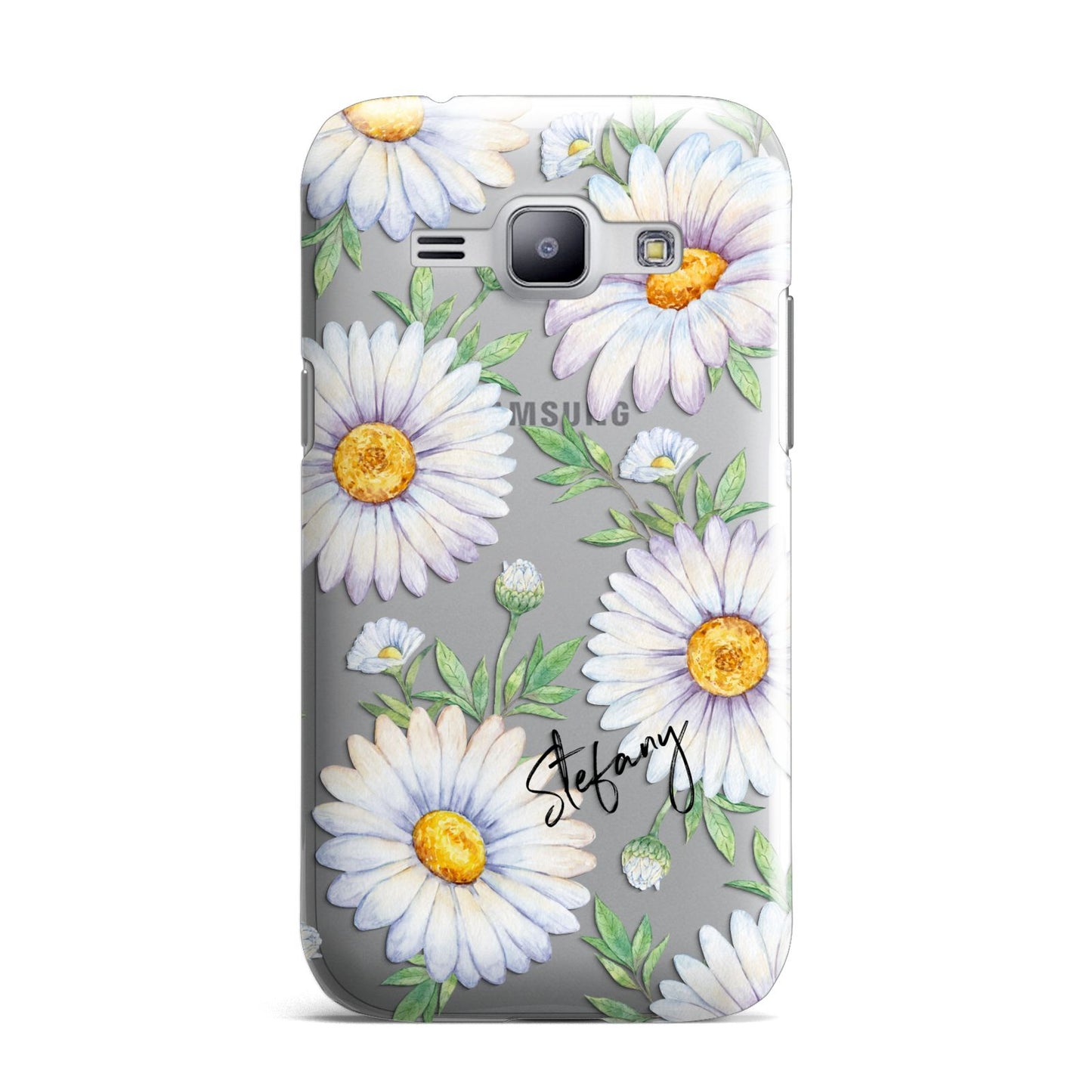 Personalised White Daisy Samsung Galaxy J1 2015 Case