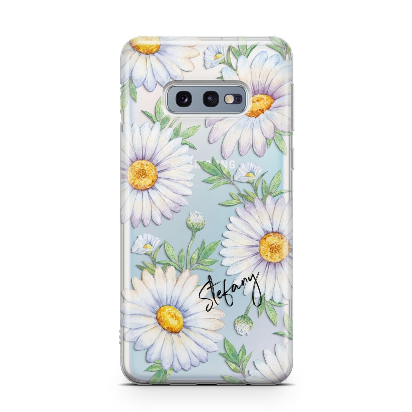 Personalised White Daisy Samsung Galaxy S10E Case