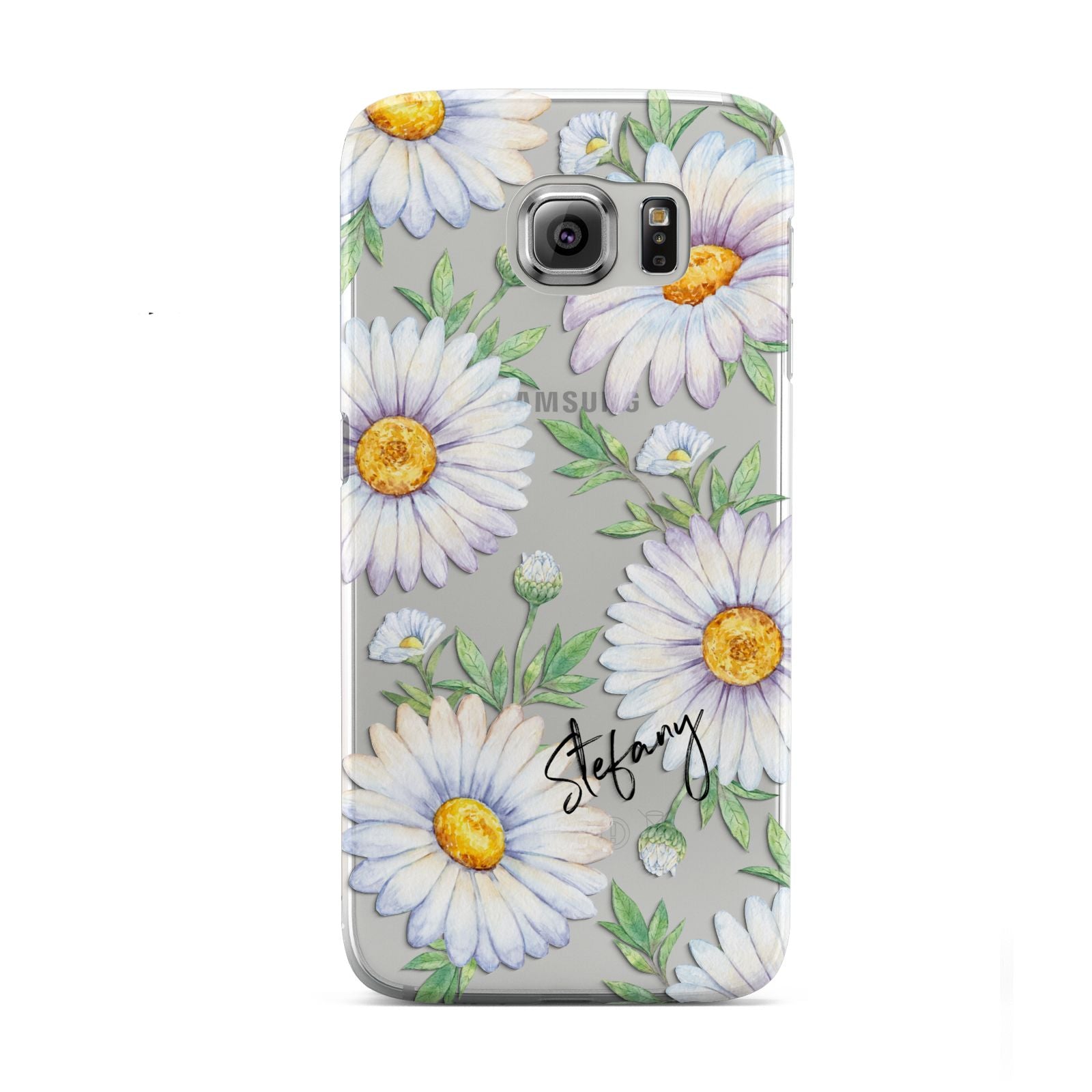 Personalised White Daisy Samsung Galaxy S6 Case