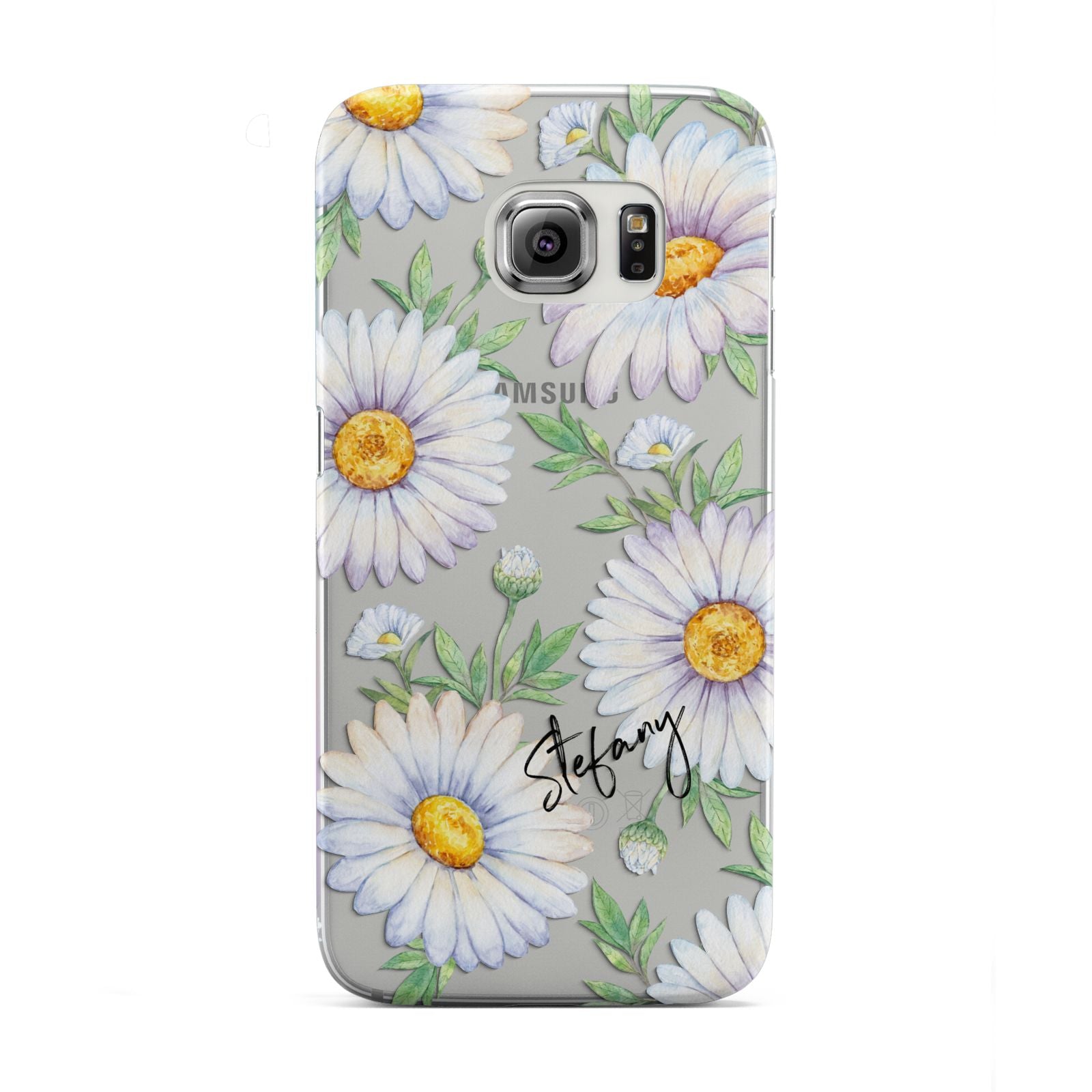 Personalised White Daisy Samsung Galaxy S6 Edge Case