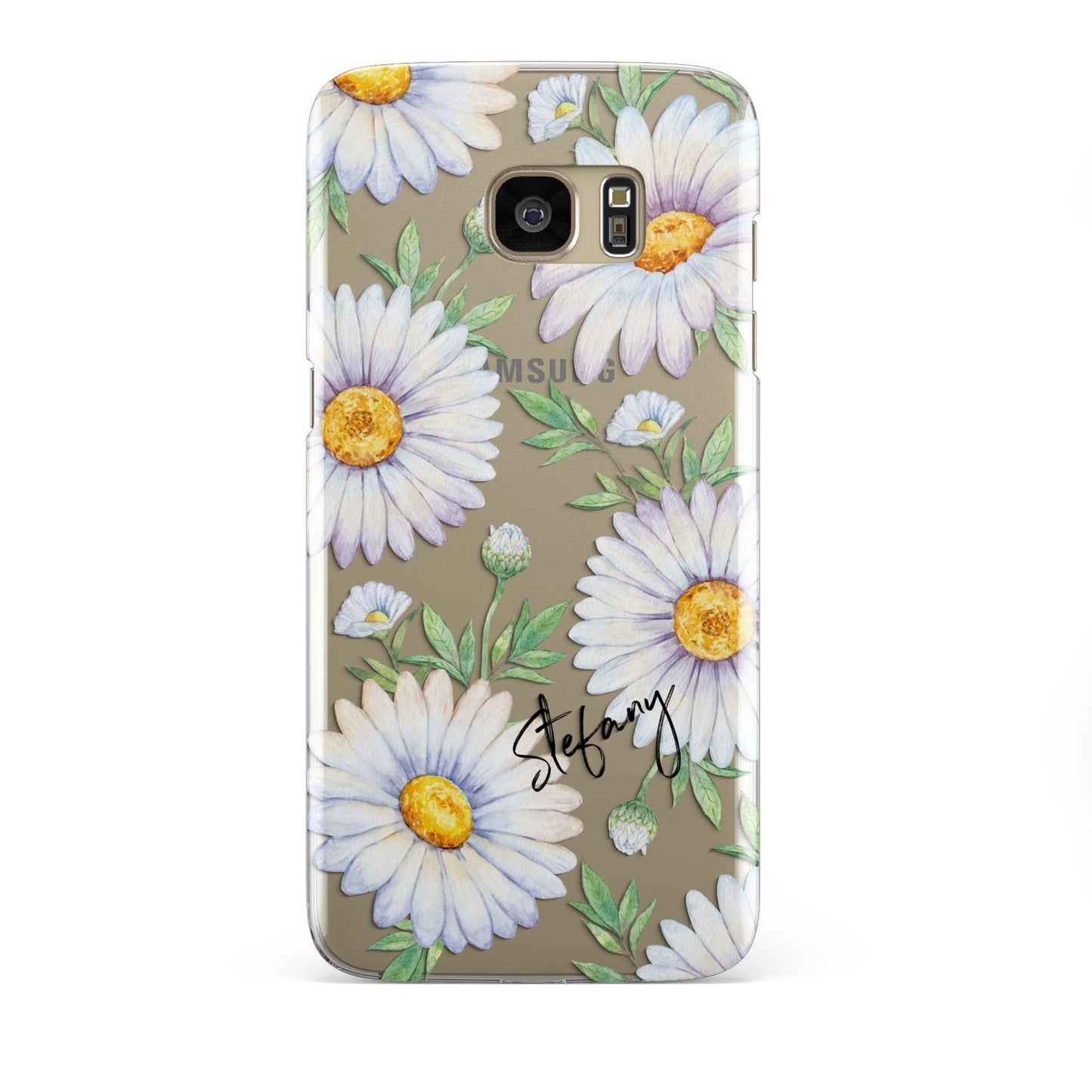 Personalised White Daisy Samsung Galaxy S7 Edge Case