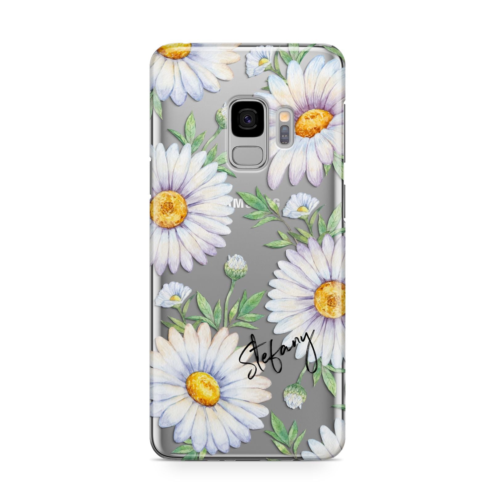 Personalised White Daisy Samsung Galaxy S9 Case