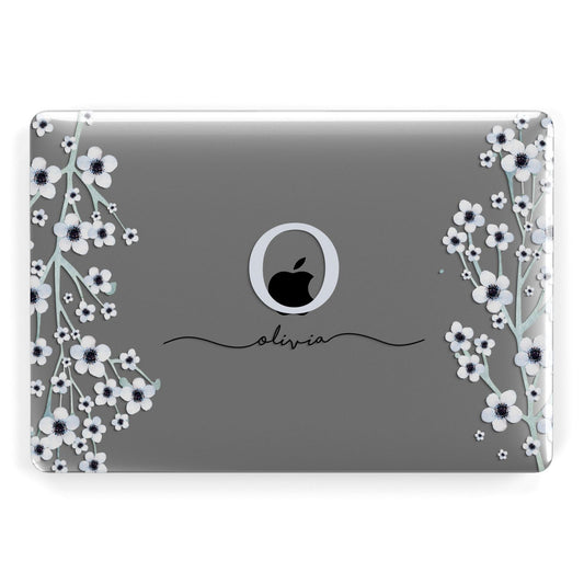 Personalised White Flower Apple MacBook Case