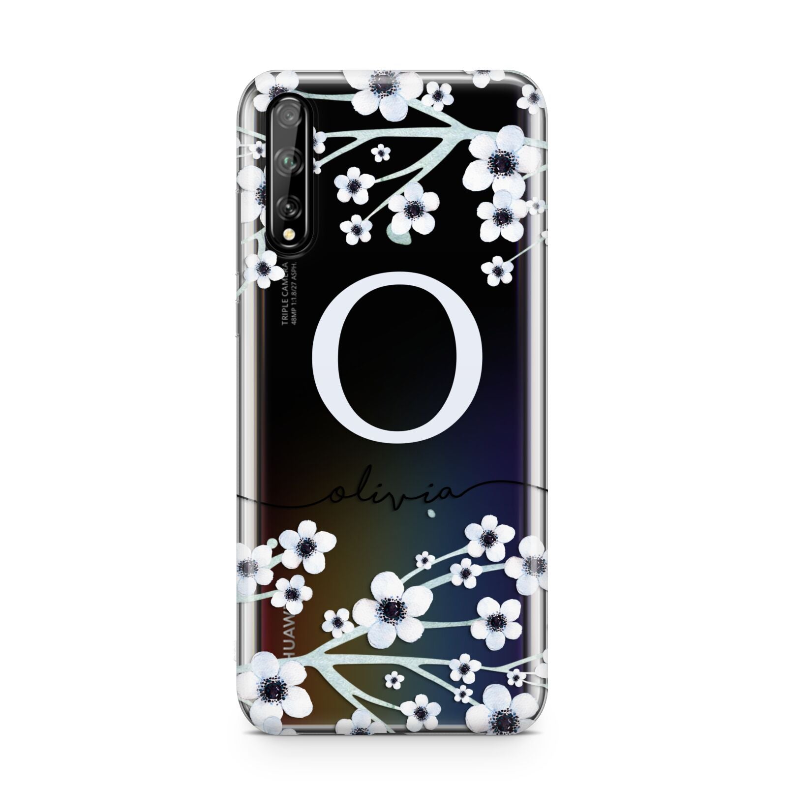 Personalised White Flower Huawei Enjoy 10s Phone Case