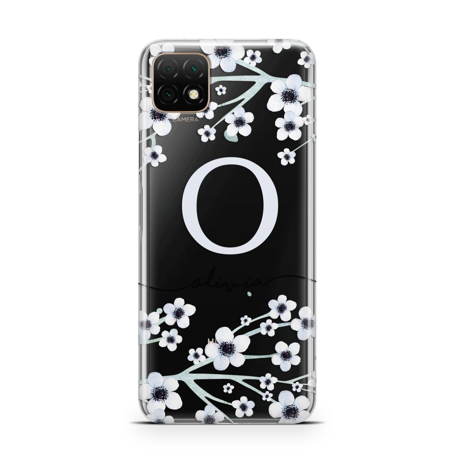 Personalised White Flower Huawei Enjoy 20 Phone Case