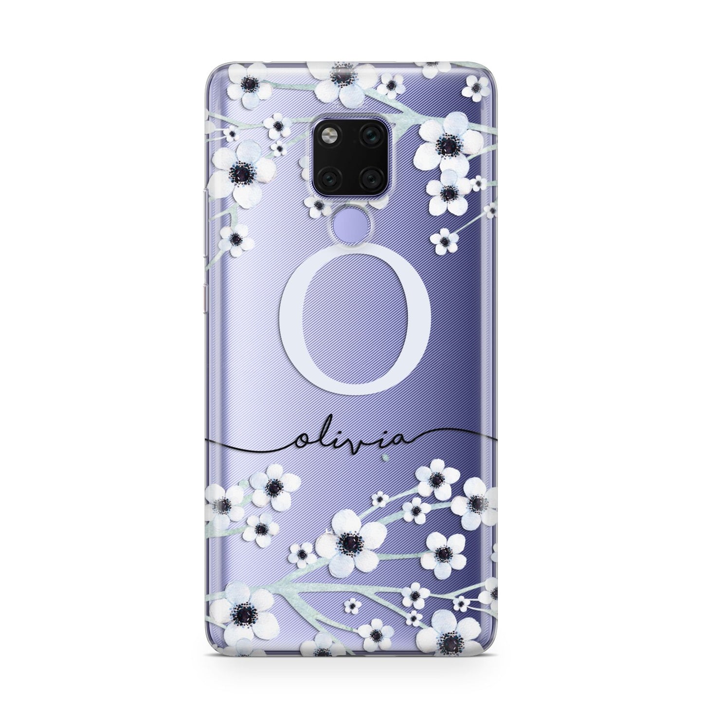 Personalised White Flower Huawei Mate 20X Phone Case