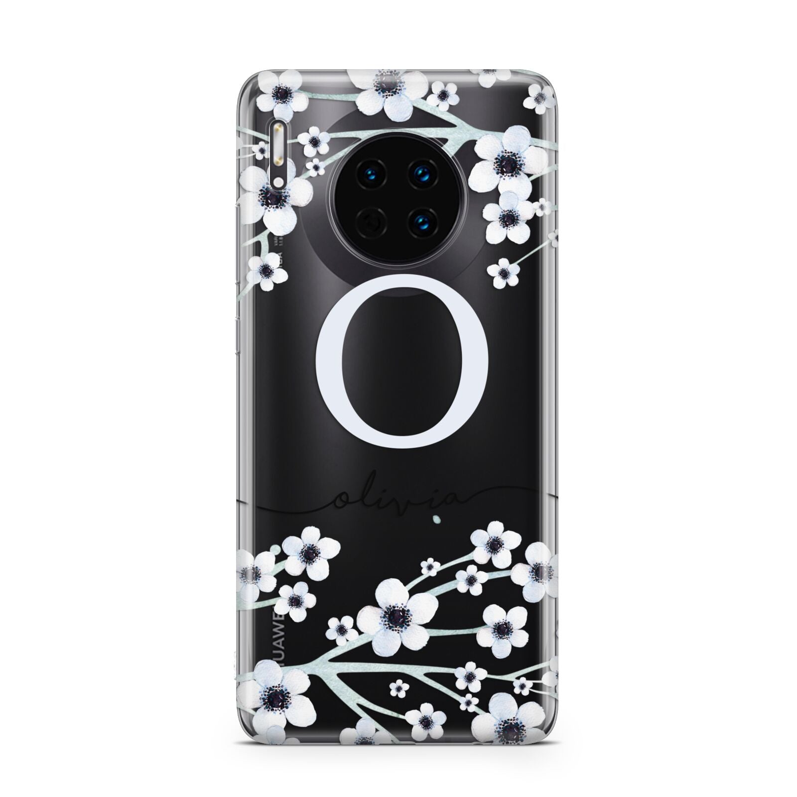 Personalised White Flower Huawei Mate 30