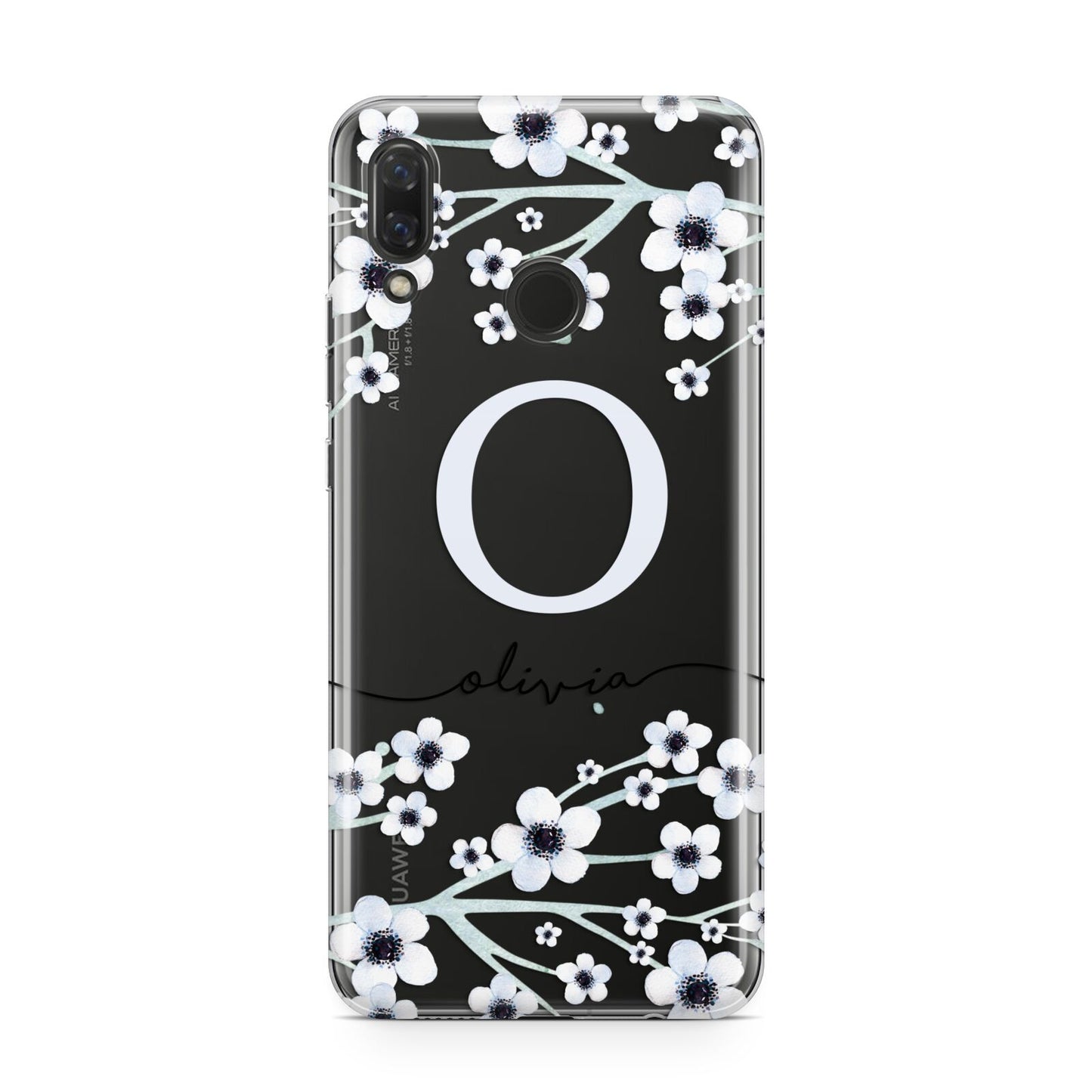 Personalised White Flower Huawei Nova 3 Phone Case