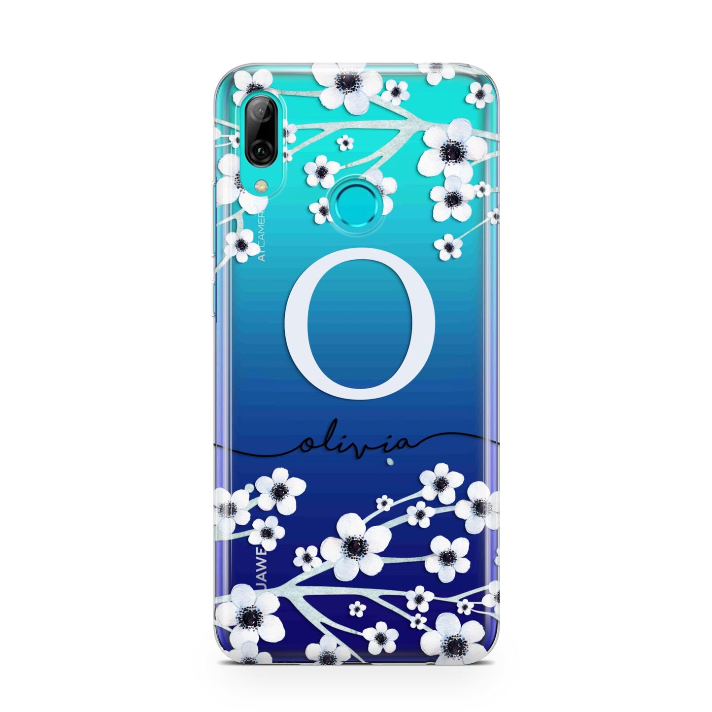 Personalised White Flower Huawei P Smart 2019 Case