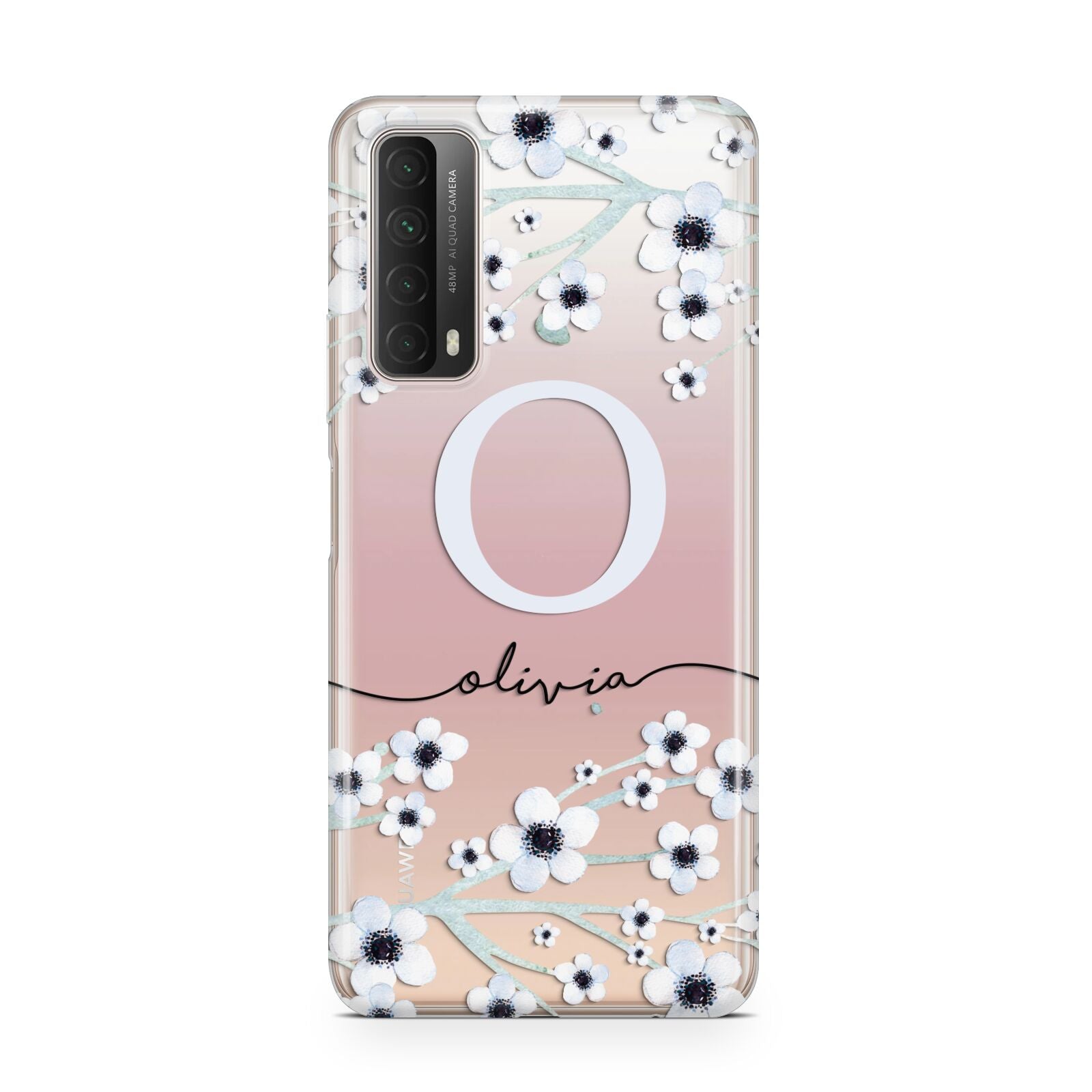 Personalised White Flower Huawei P Smart 2021