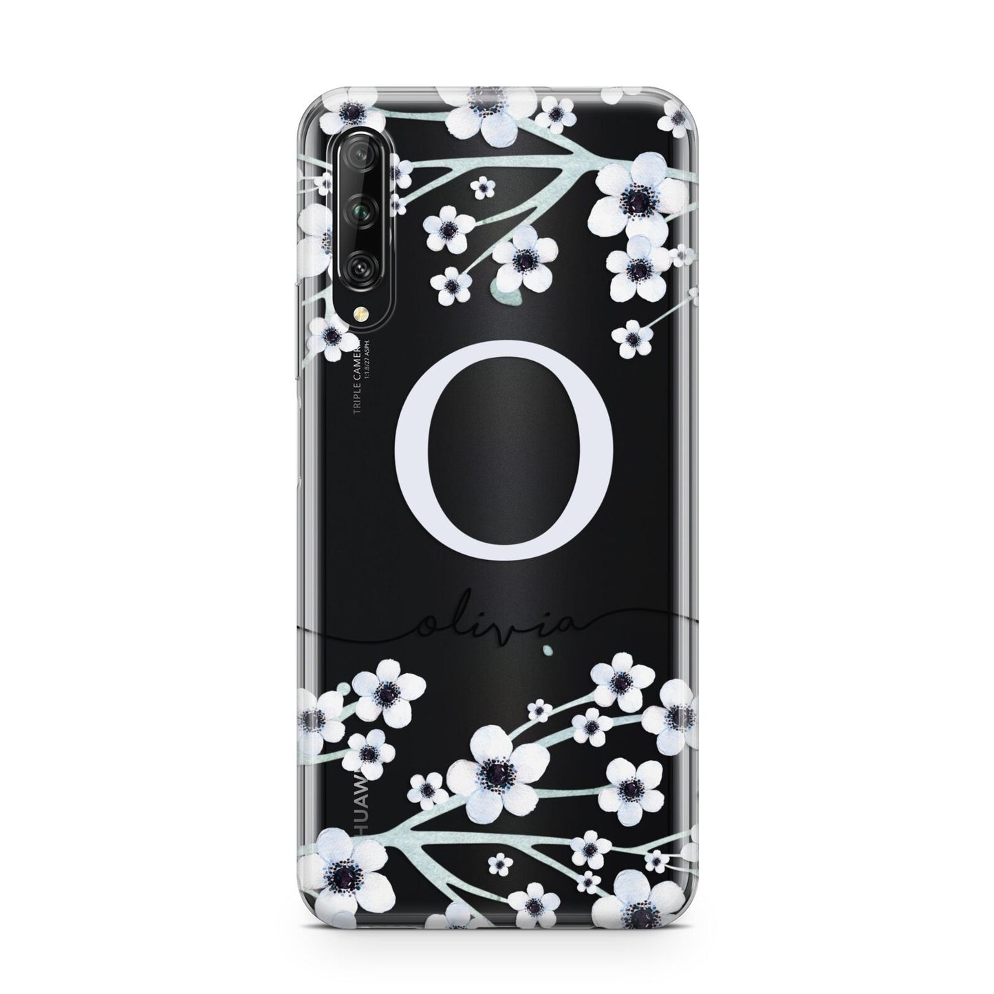 Personalised White Flower Huawei P Smart Pro 2019