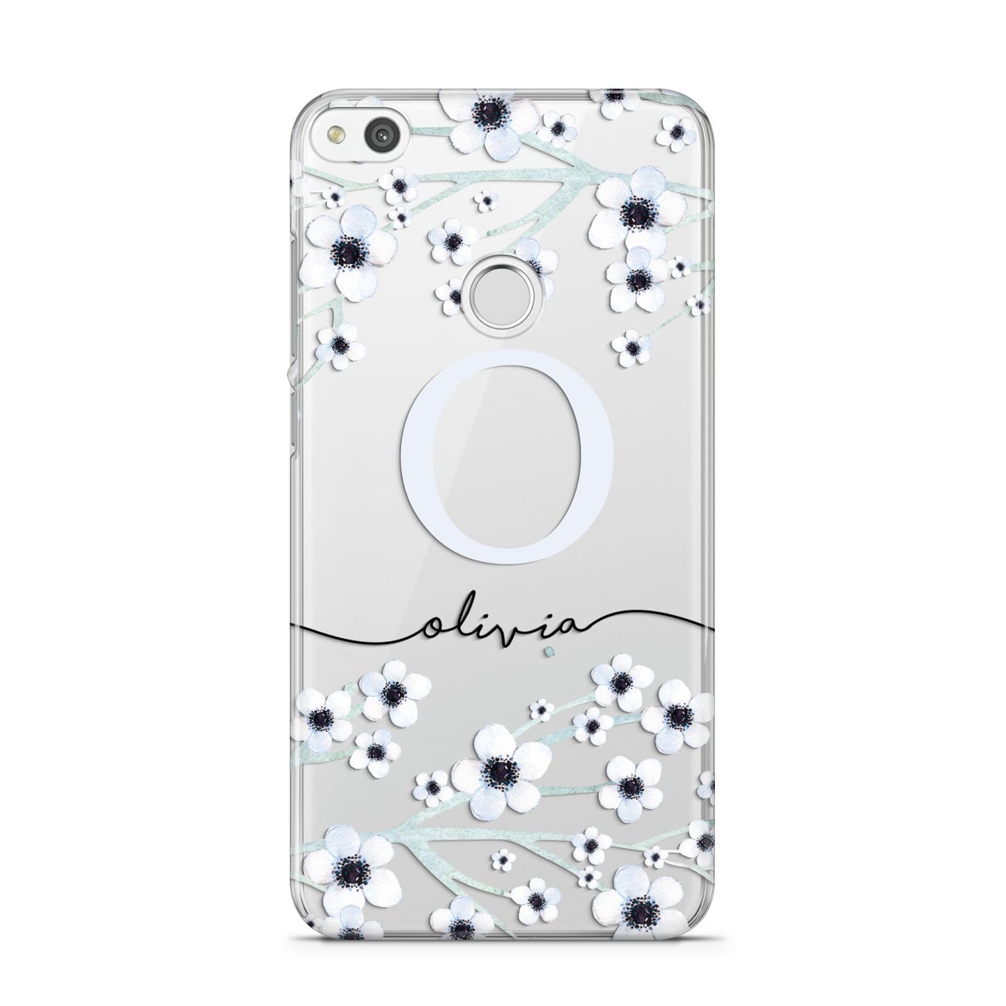 Personalised White Flower Huawei P8 Lite Case