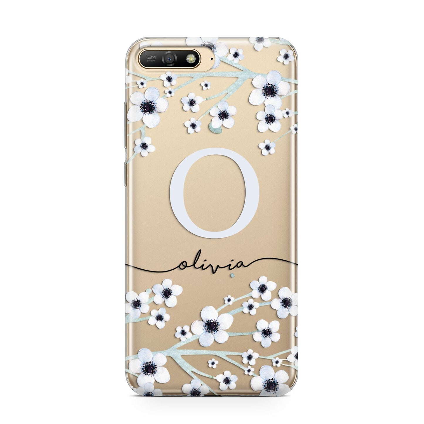 Personalised White Flower Huawei Y6 2018