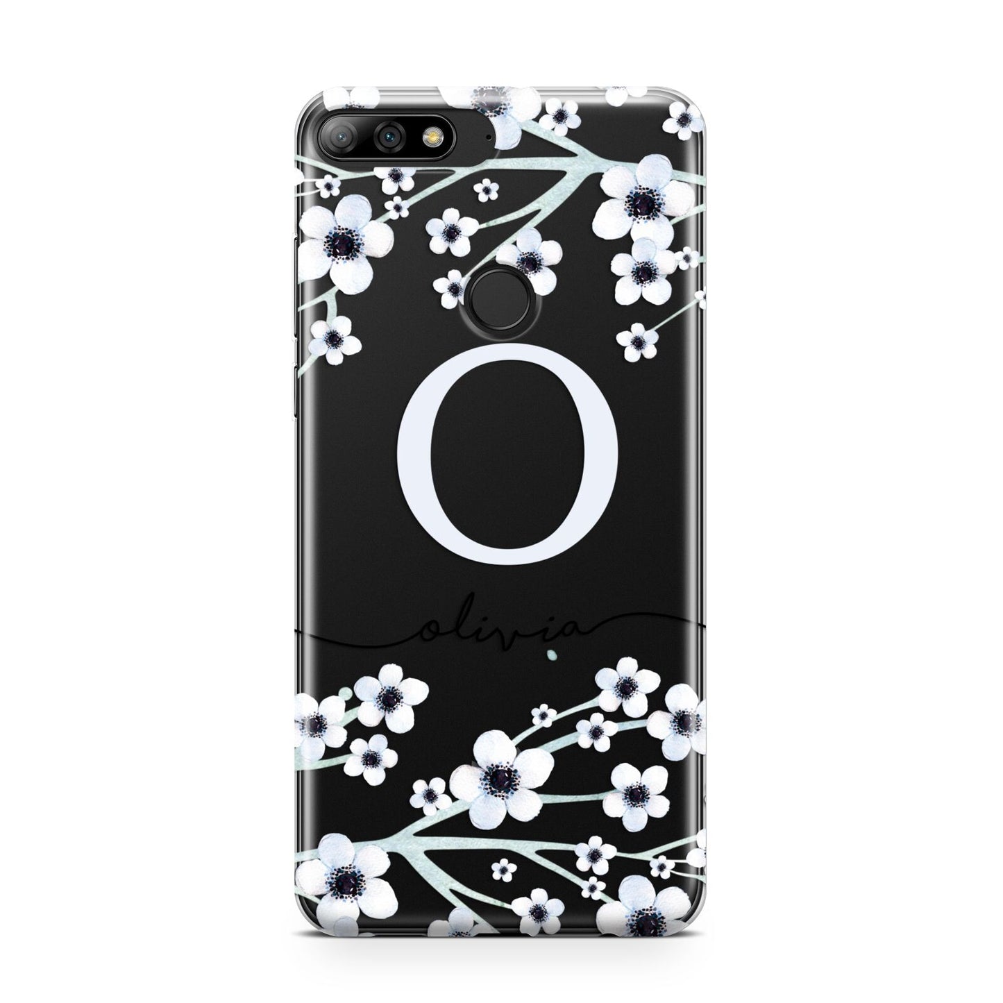 Personalised White Flower Huawei Y7 2018