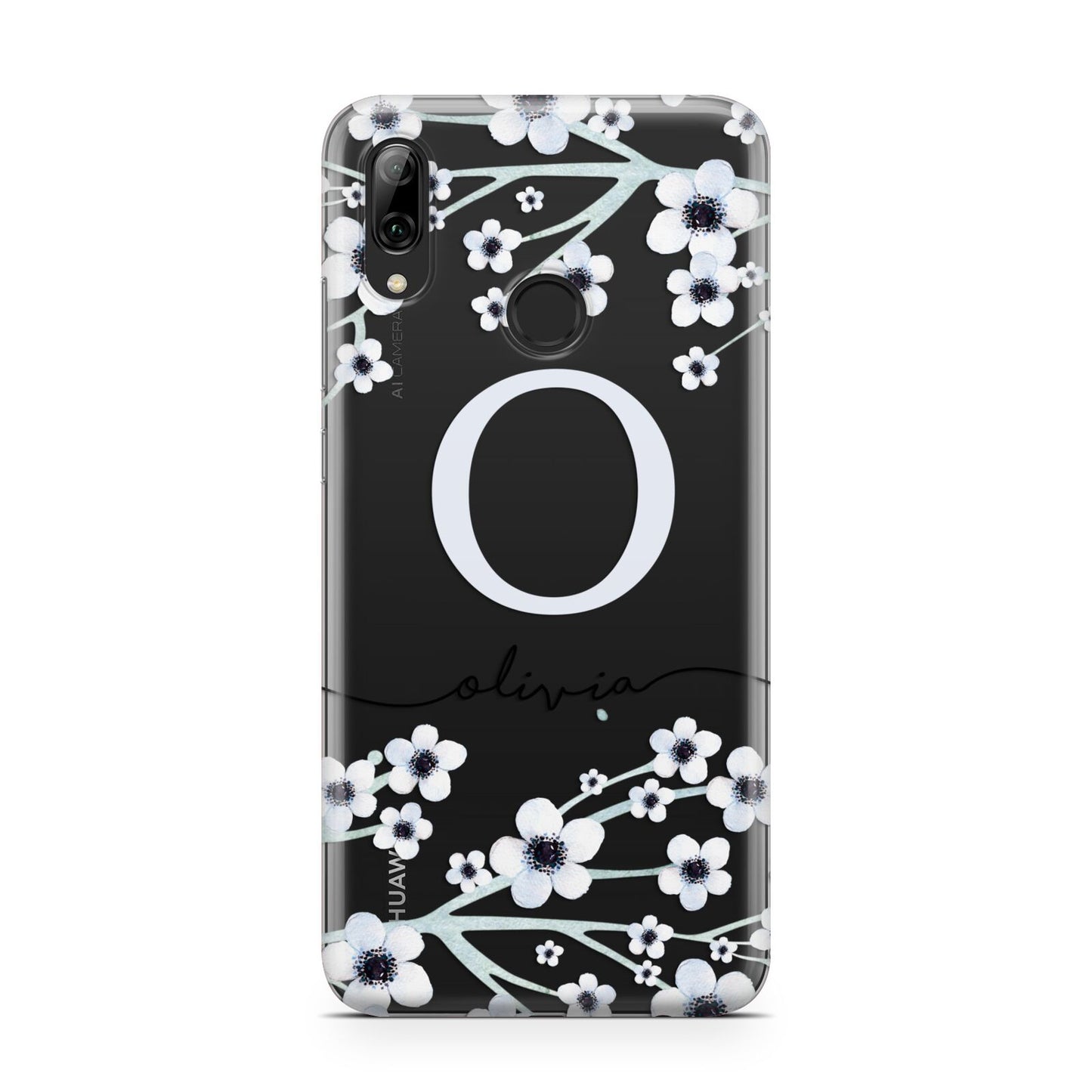 Personalised White Flower Huawei Y7 2019