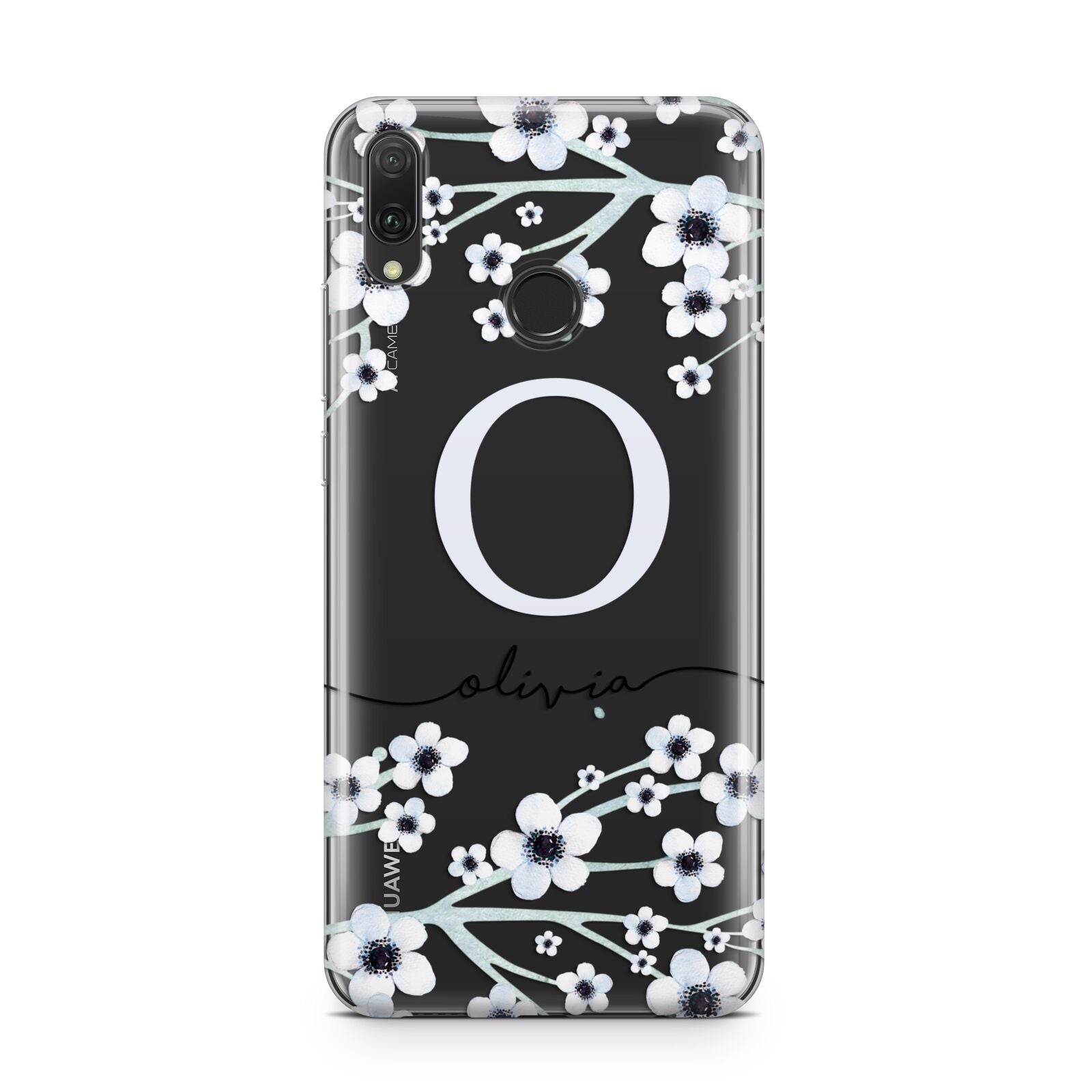 Personalised White Flower Huawei Y9 2019