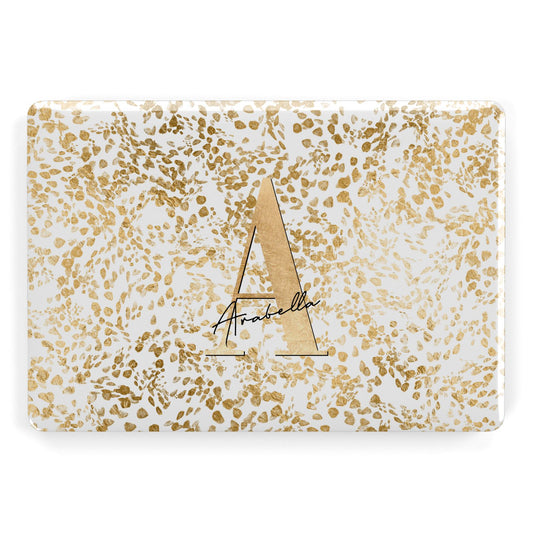 Personalised White Gold Cheetah Apple MacBook Case