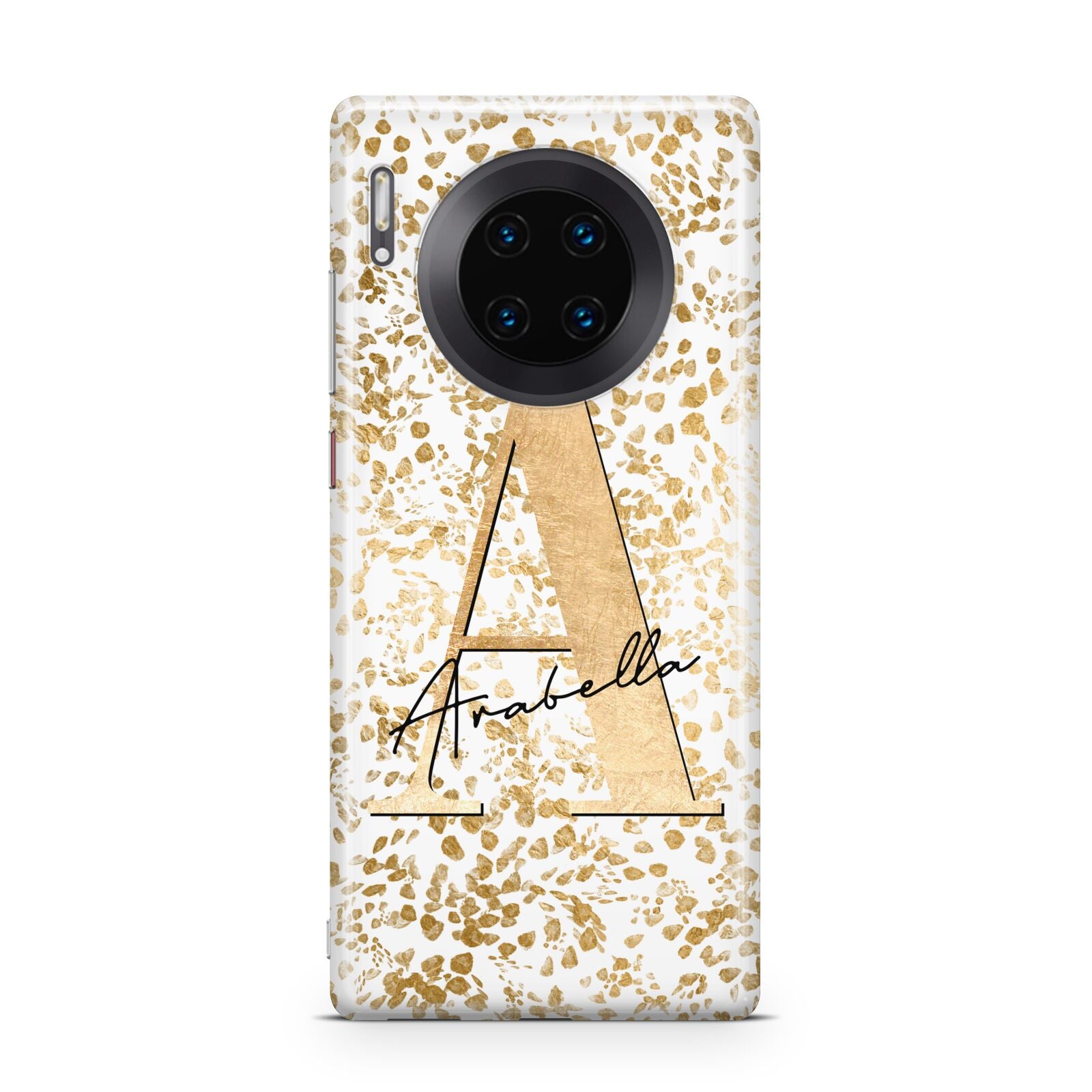 Personalised White Gold Cheetah Huawei Mate 30 Pro Phone Case