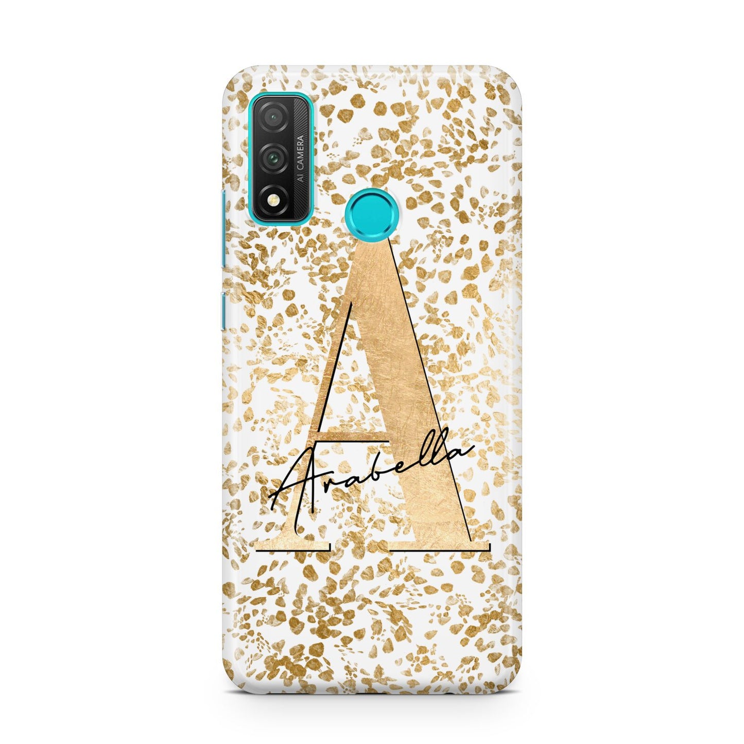 Personalised White Gold Cheetah Huawei P Smart 2020