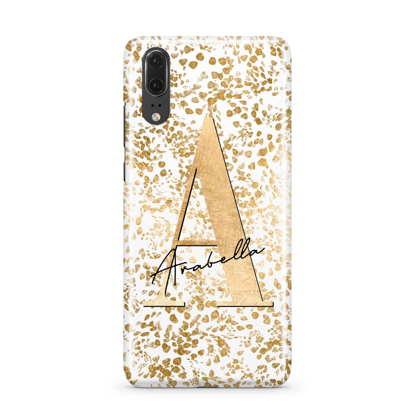 Personalised White Gold Cheetah Huawei P20 Phone Case