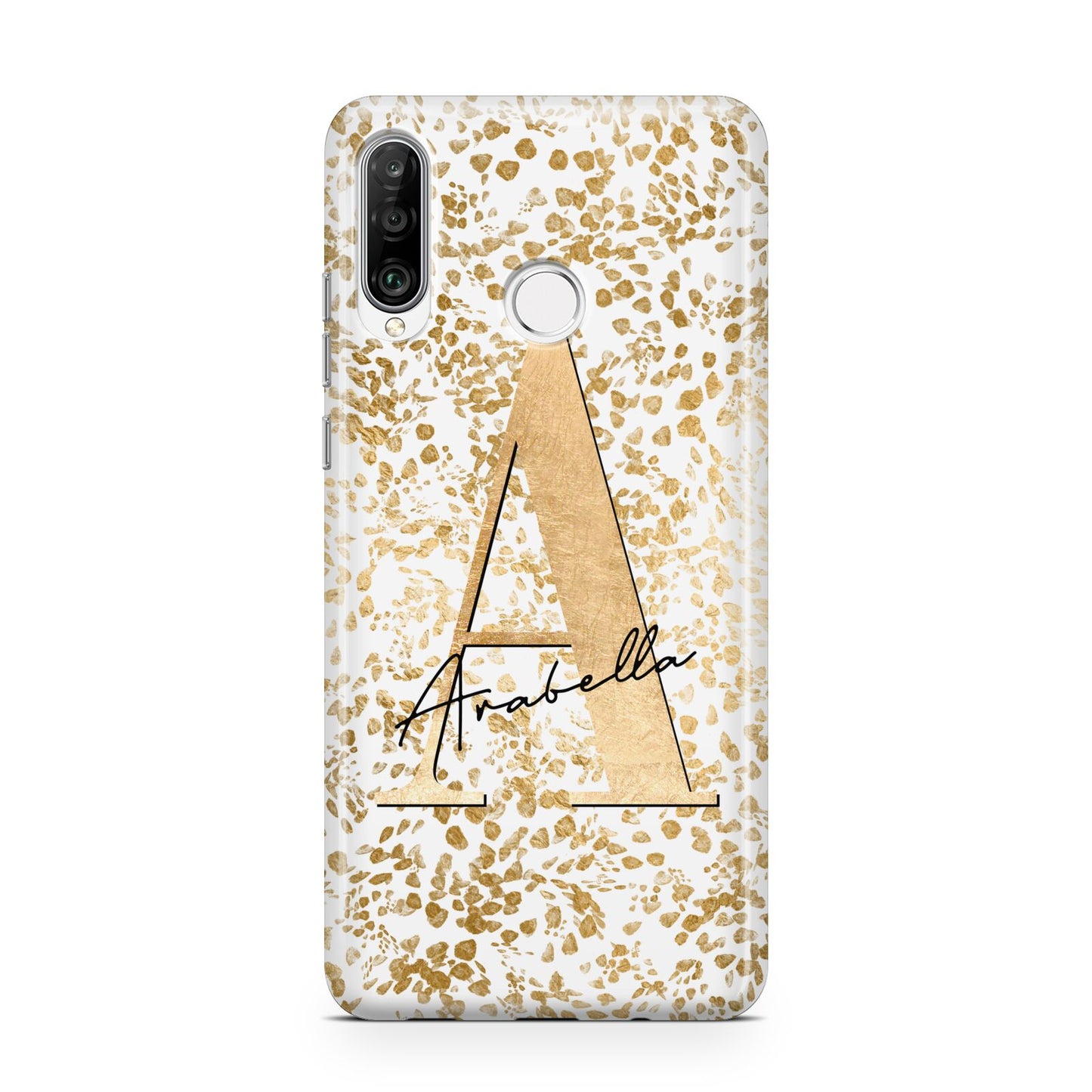 Personalised White Gold Cheetah Huawei P30 Lite Phone Case