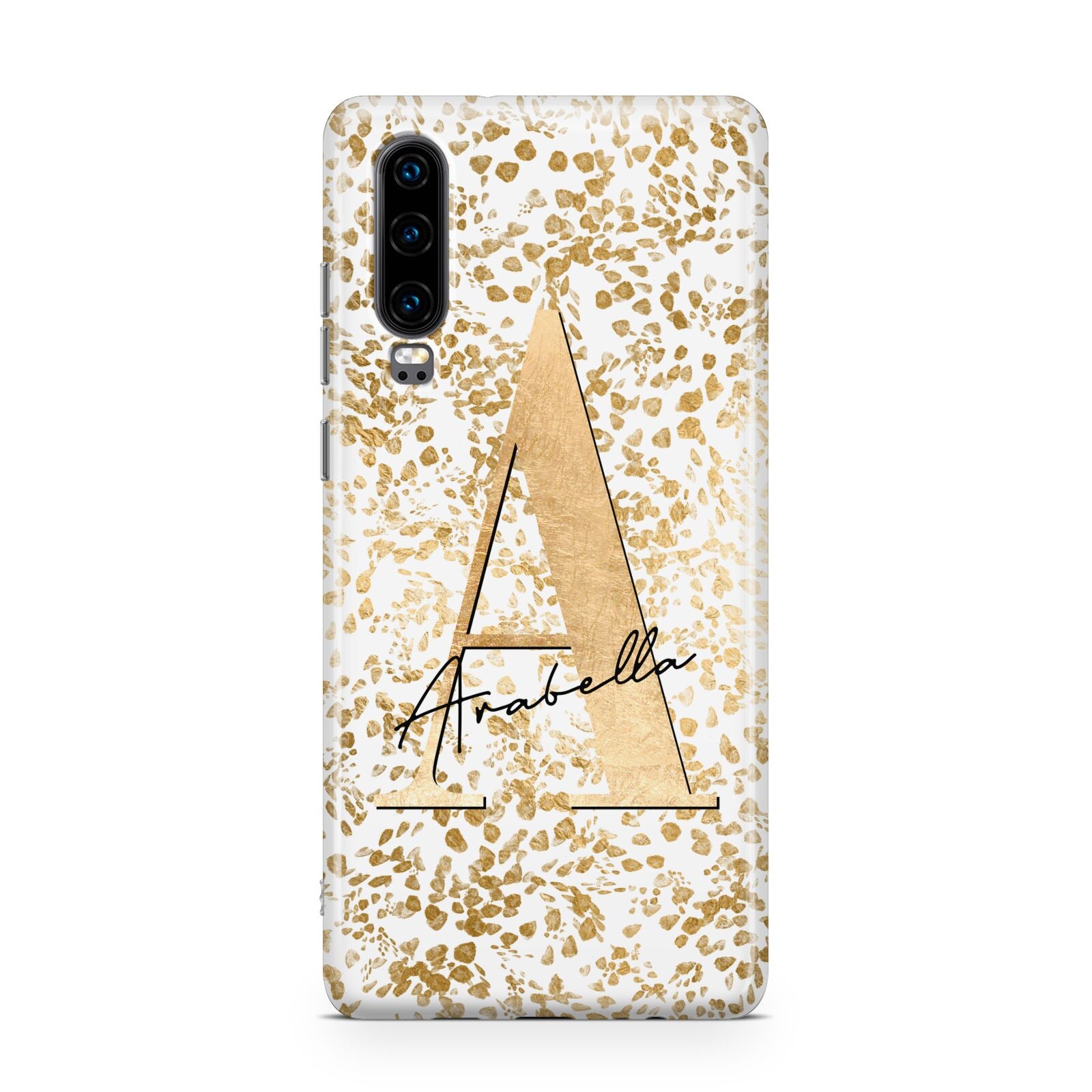 Personalised White Gold Cheetah Huawei P30 Phone Case