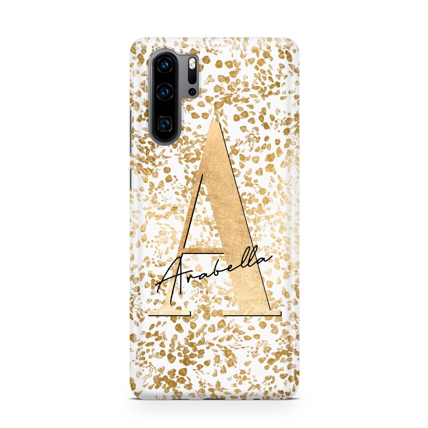 Personalised White Gold Cheetah Huawei P30 Pro Phone Case