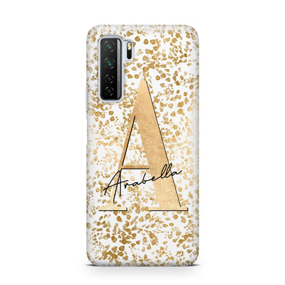 Personalised White Gold Cheetah Huawei P40 Lite 5G Phone Case