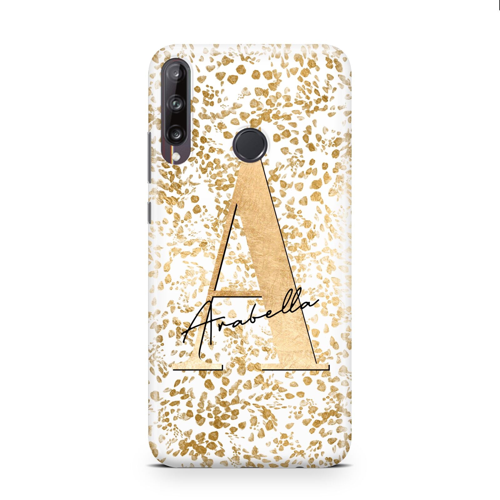 Personalised White Gold Cheetah Huawei P40 Lite E Phone Case