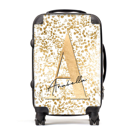 Personalised White Gold Cheetah Suitcase