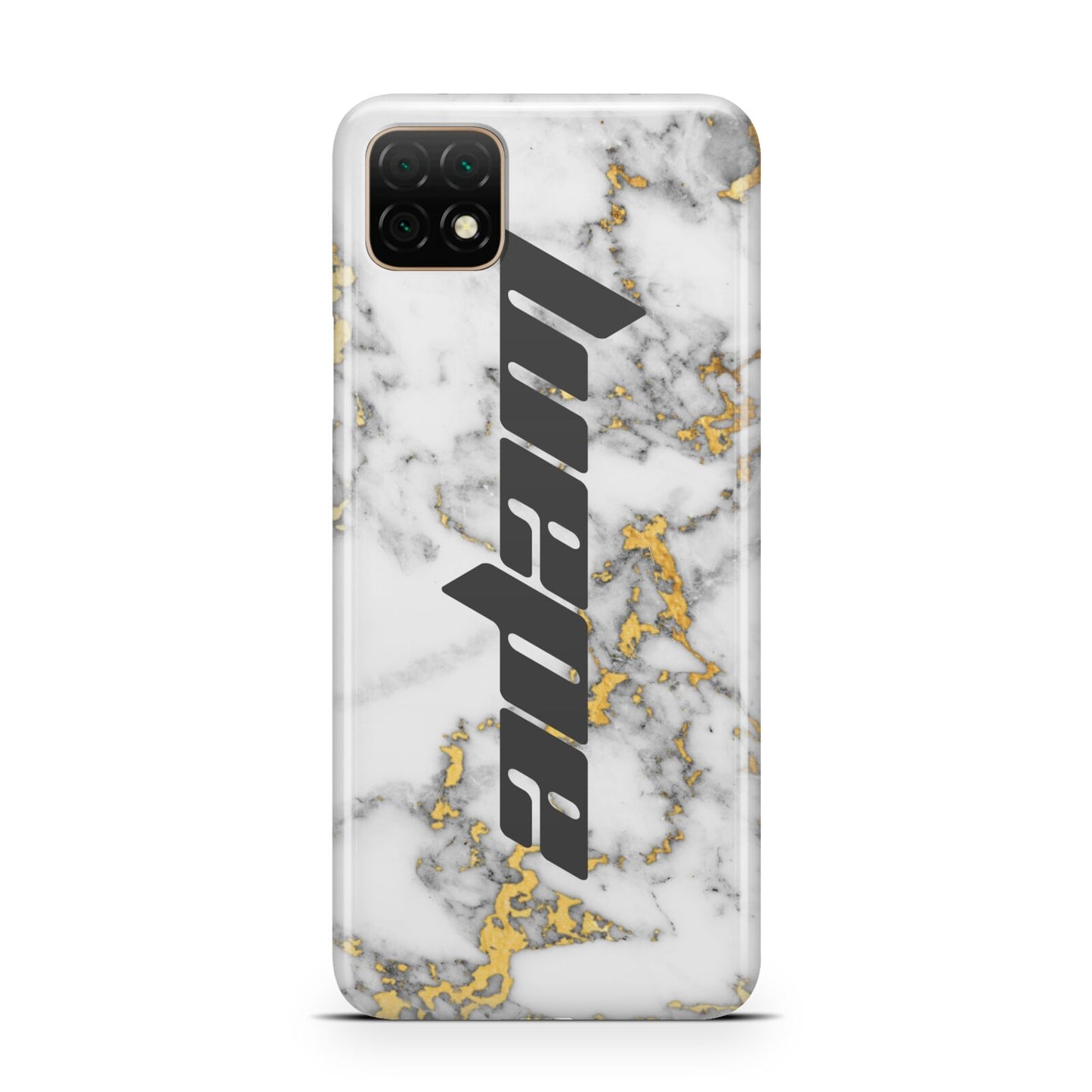 Personalised White Gold Marble Name Huawei Enjoy 20 Phone Case