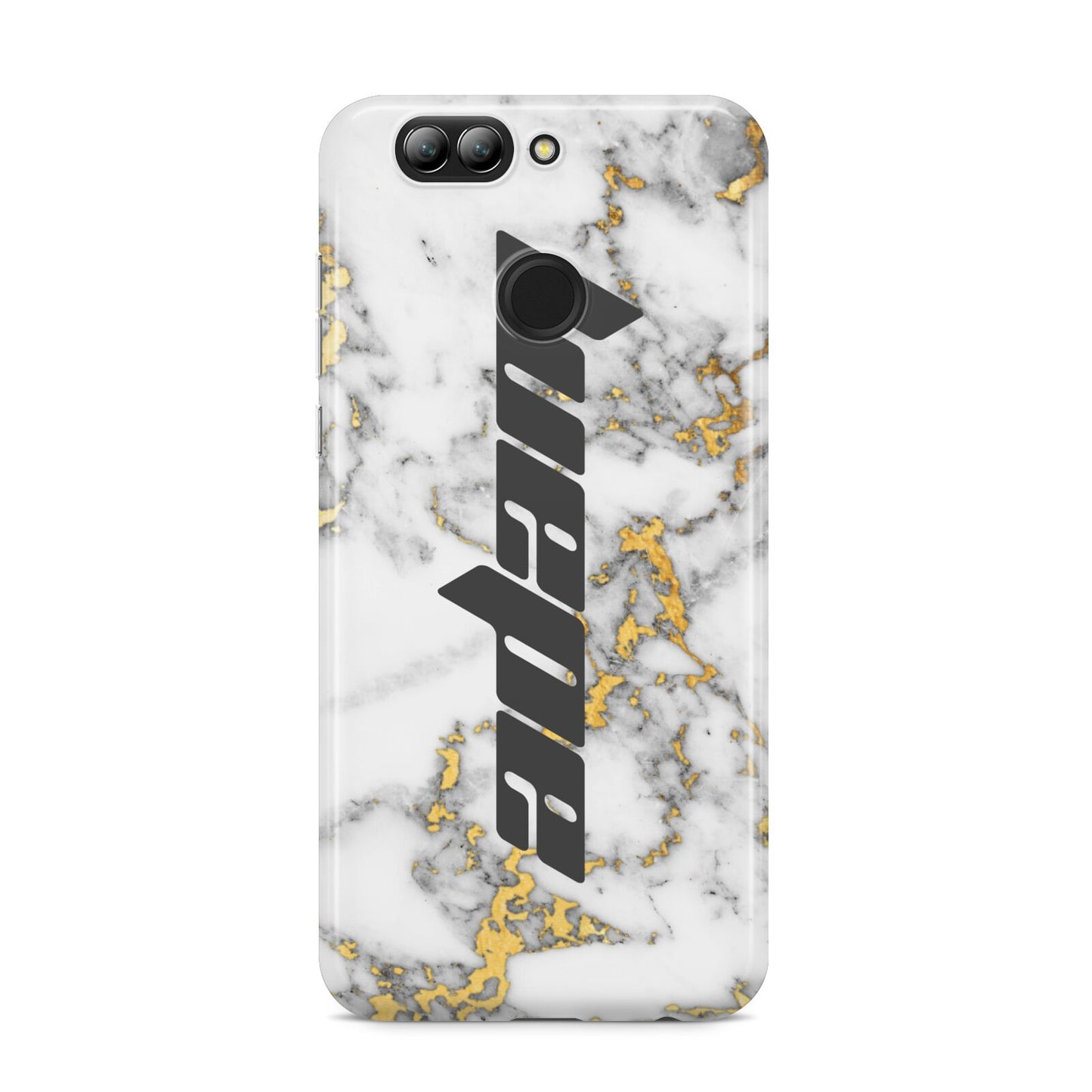 Personalised White Gold Marble Name Huawei Nova 2s Phone Case