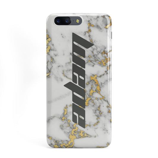 Personalised White Gold Marble Name OnePlus Case