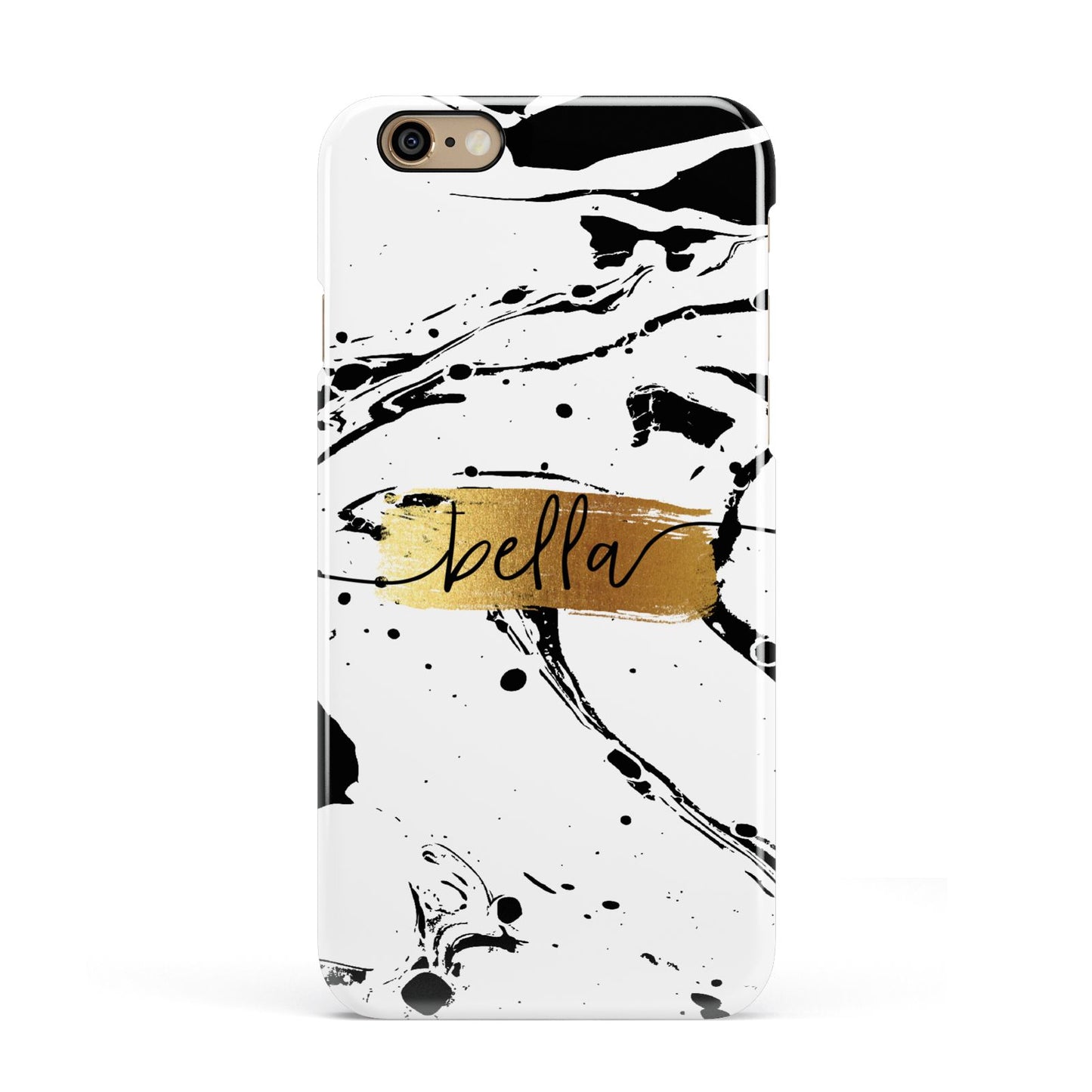 Personalised White Gold Swirl Marble Apple iPhone 6 3D Snap Case