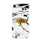 Personalised White Gold Swirl Marble Apple iPhone 7 8 3D Snap Case