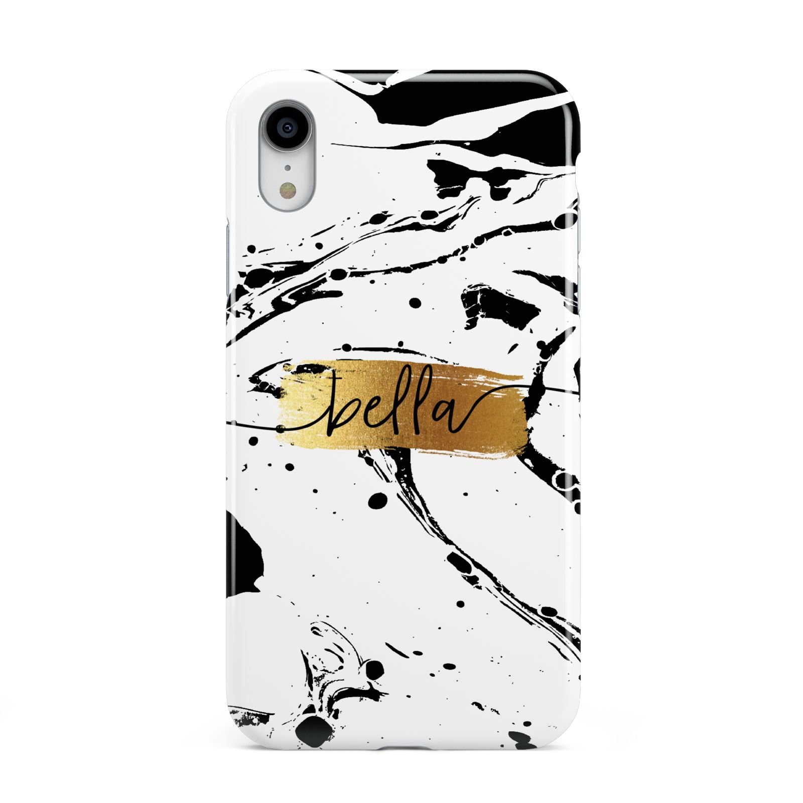 Personalised White Gold Swirl Marble Apple iPhone XR White 3D Tough Case