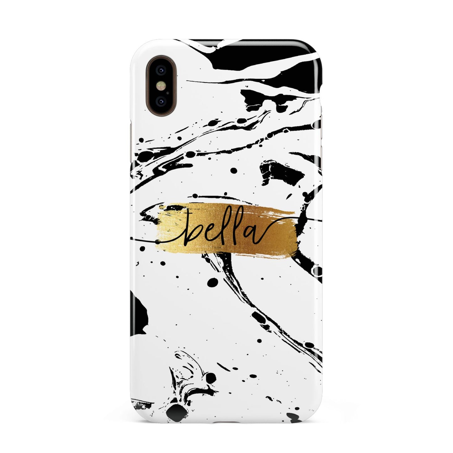 Personalised White Gold Swirl Marble Apple iPhone Xs Max 3D Tough Case