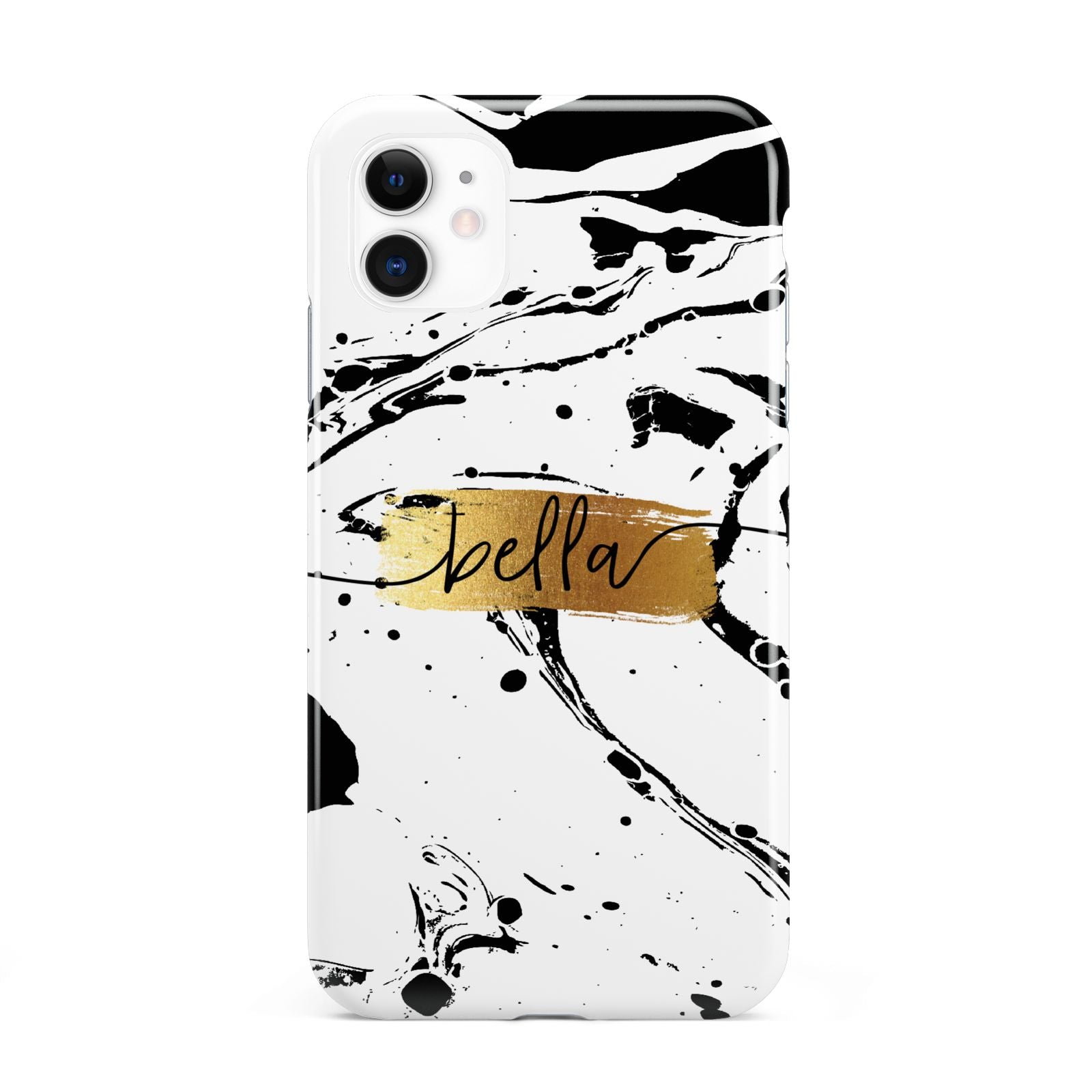 Personalised White Gold Swirl Marble iPhone 11 3D Tough Case