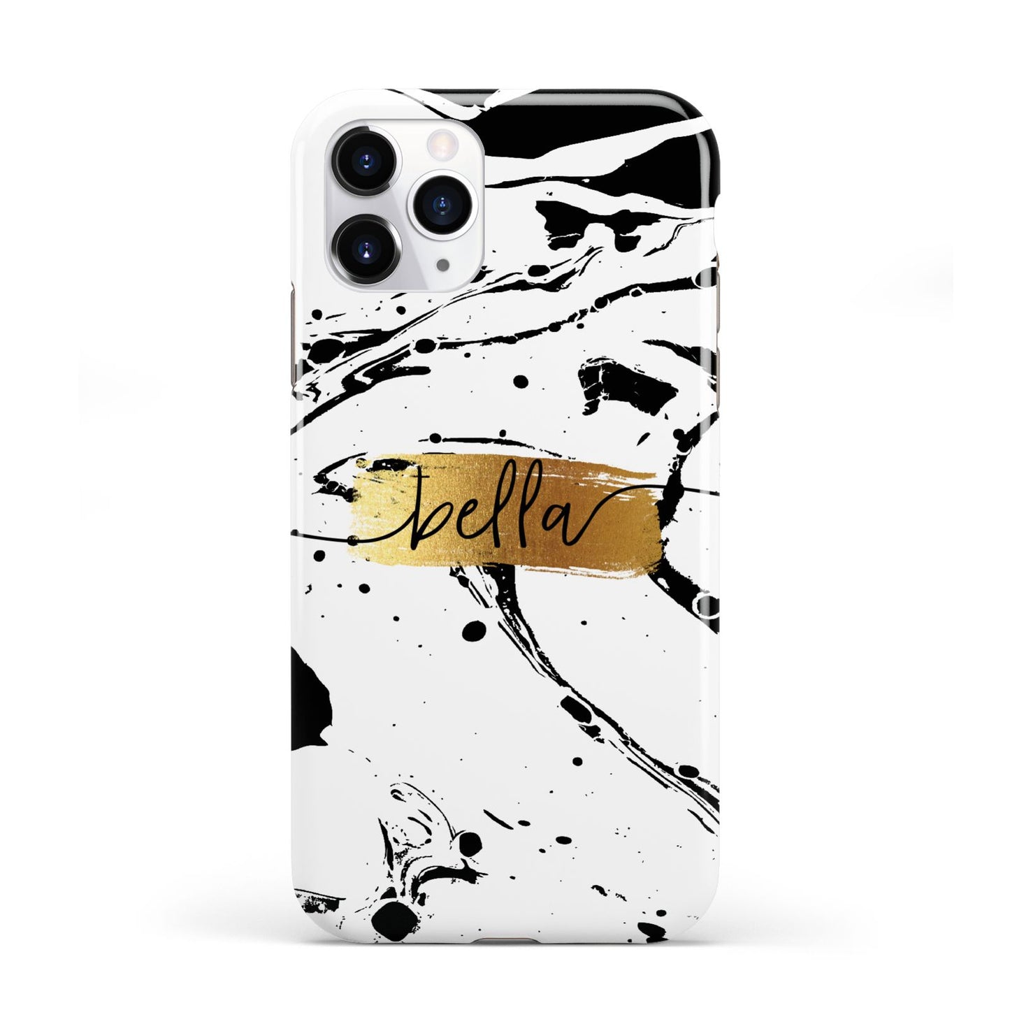 Personalised White Gold Swirl Marble iPhone 11 Pro 3D Tough Case
