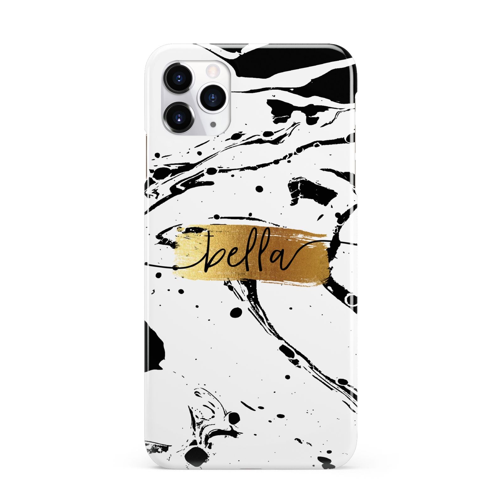 Personalised White Gold Swirl Marble iPhone 11 Pro Max 3D Snap Case