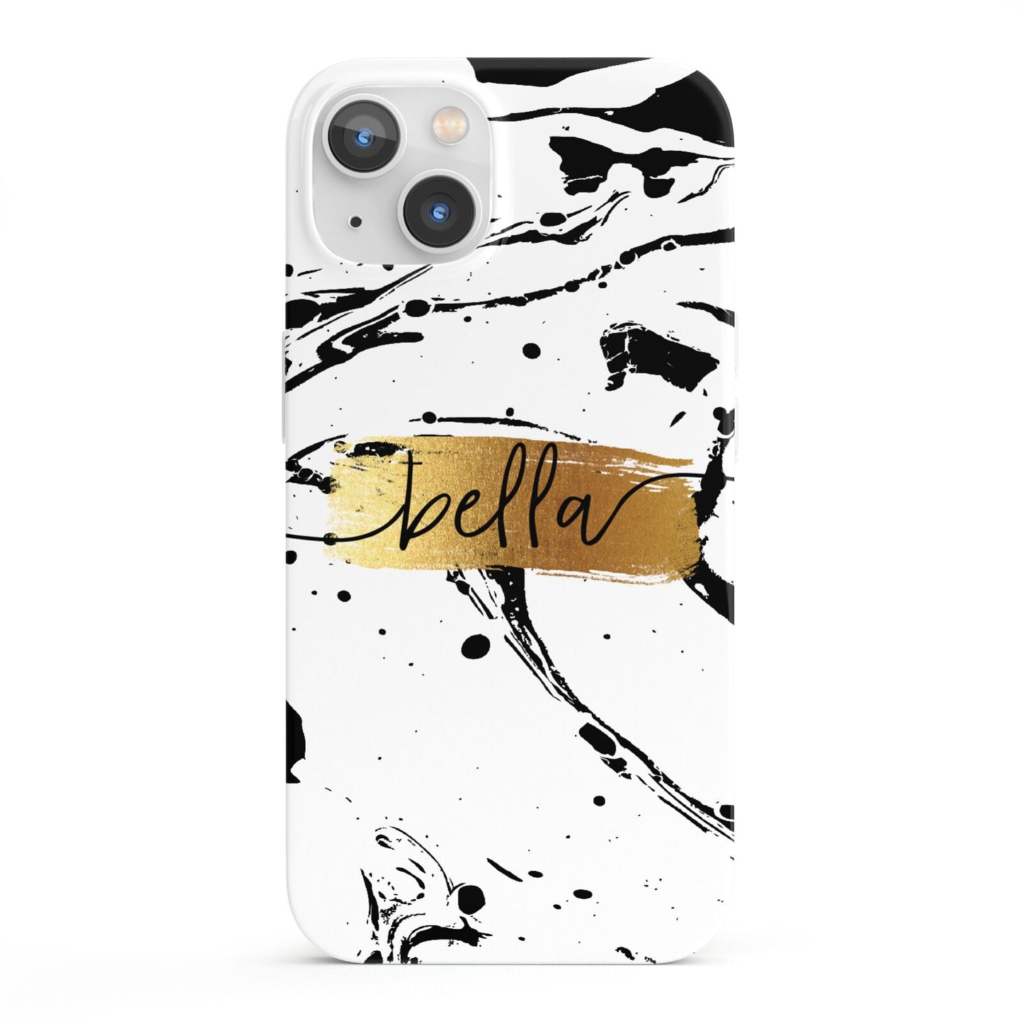 Personalised White Gold Swirl Marble iPhone 13 Full Wrap 3D Snap Case