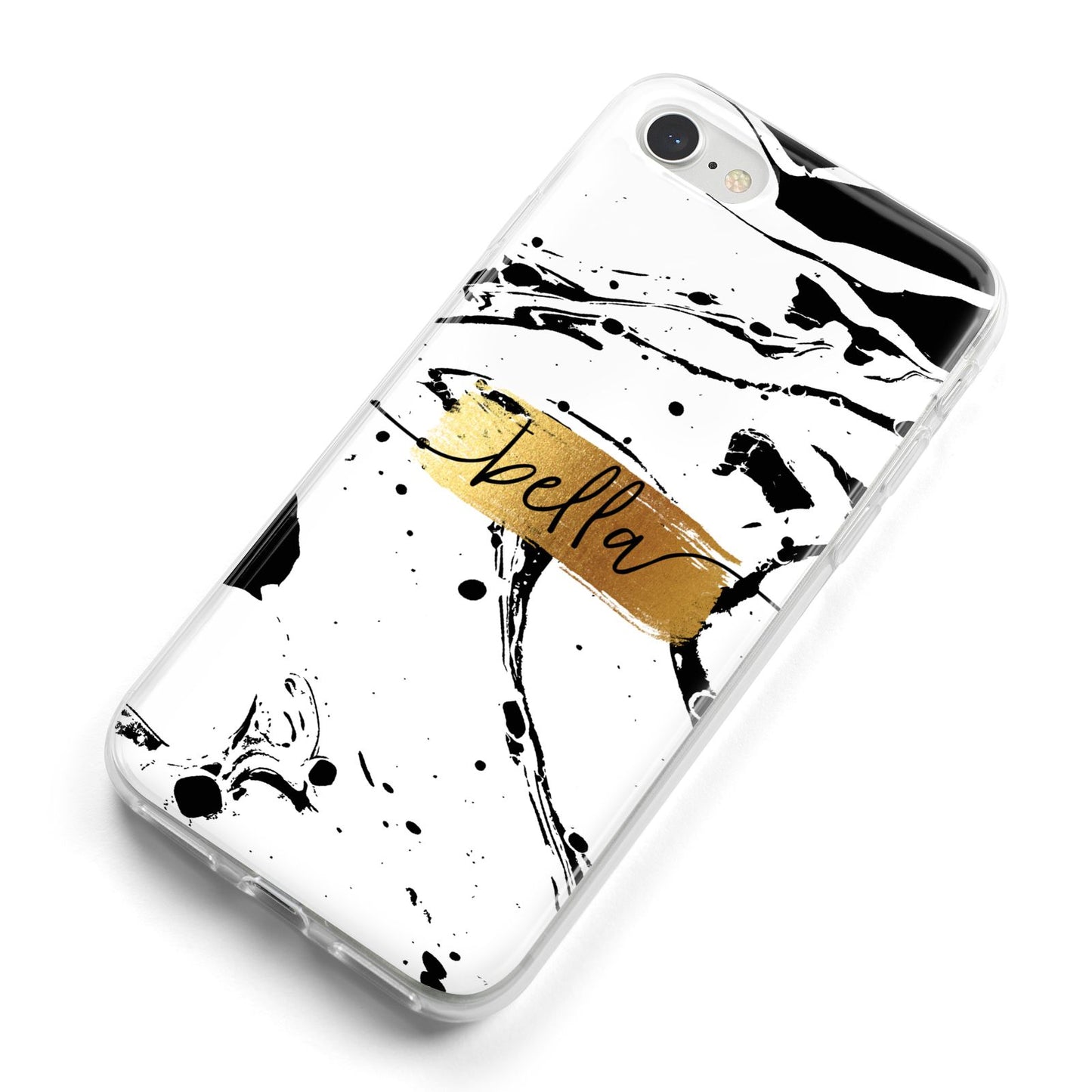 Personalised White Gold Swirl Marble iPhone 8 Bumper Case on Silver iPhone Alternative Image