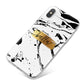 Personalised White Gold Swirl Marble iPhone X Bumper Case on Silver iPhone