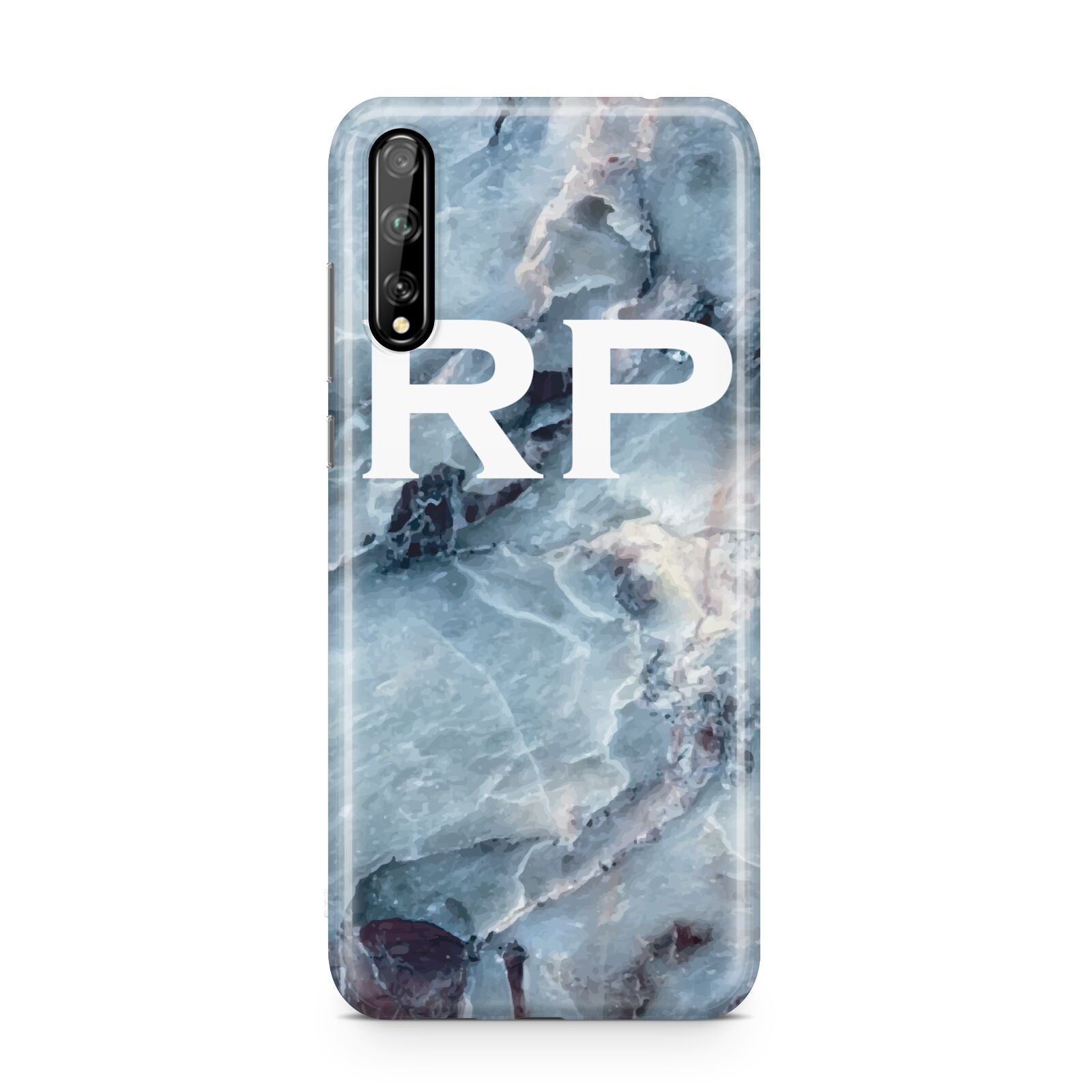 Personalised White Initials Marble Huawei Enjoy 10s Phone Case