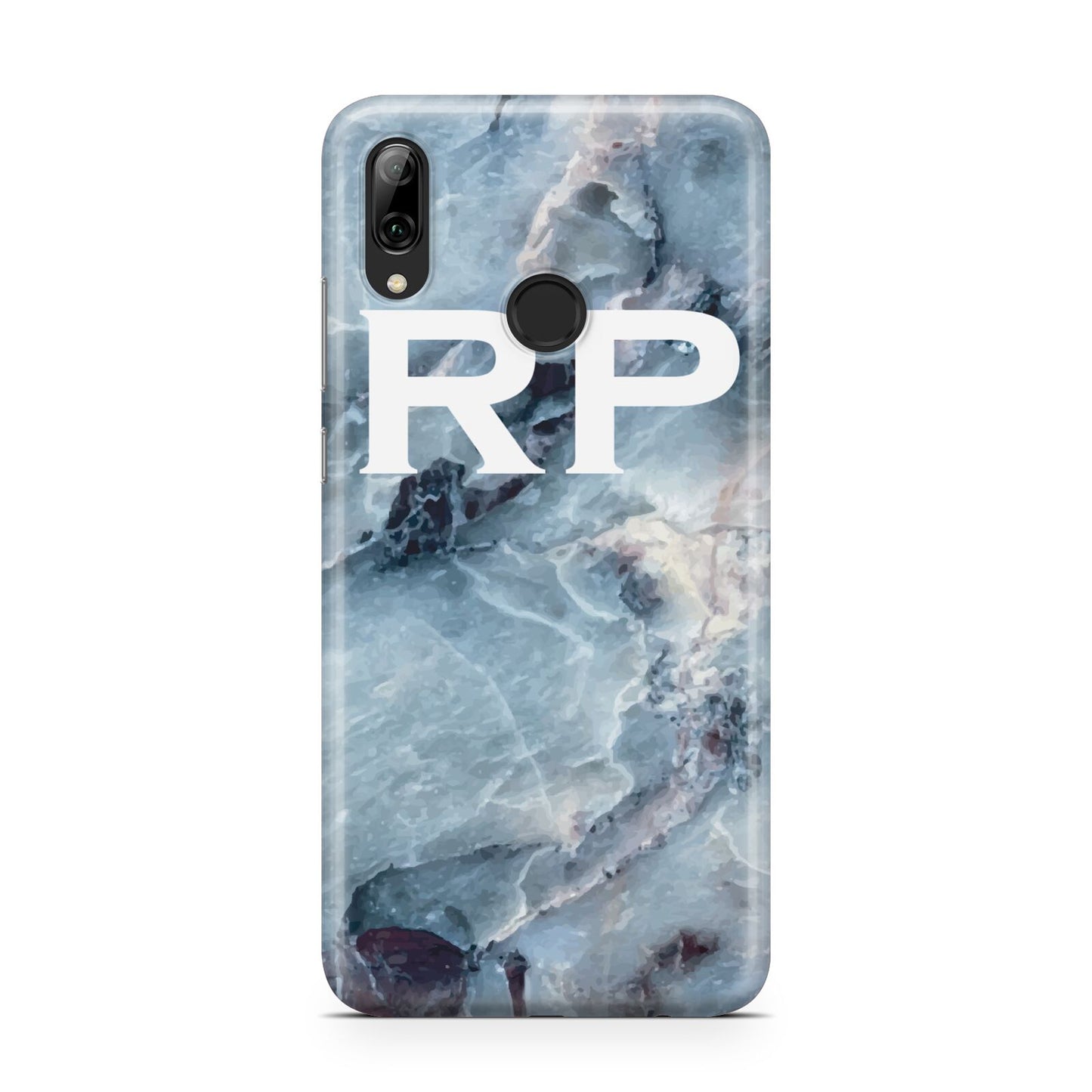 Personalised White Initials Marble Huawei Y7 2019