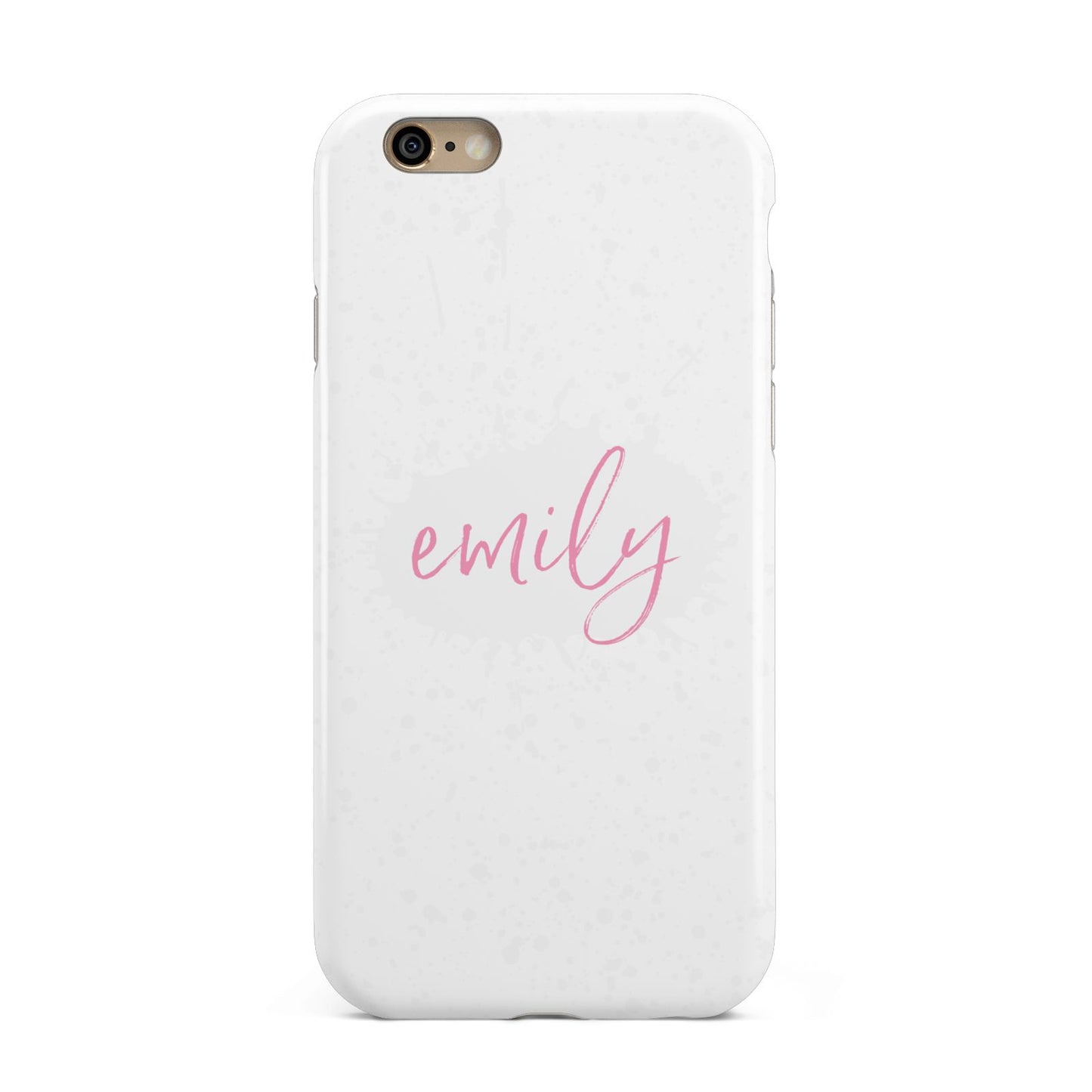 Personalised White Ink Splat Clear Name Apple iPhone 6 3D Tough Case