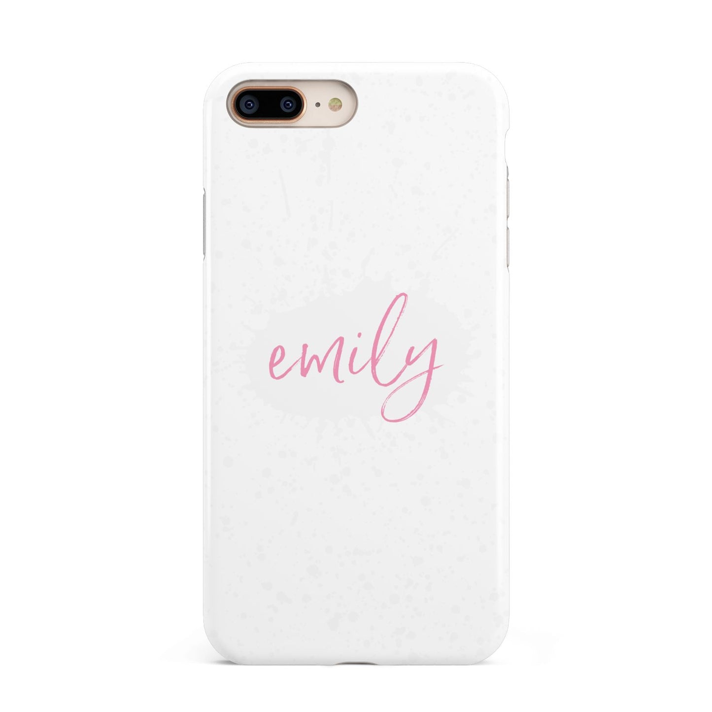 Personalised White Ink Splat Clear Name Apple iPhone 7 8 Plus 3D Tough Case