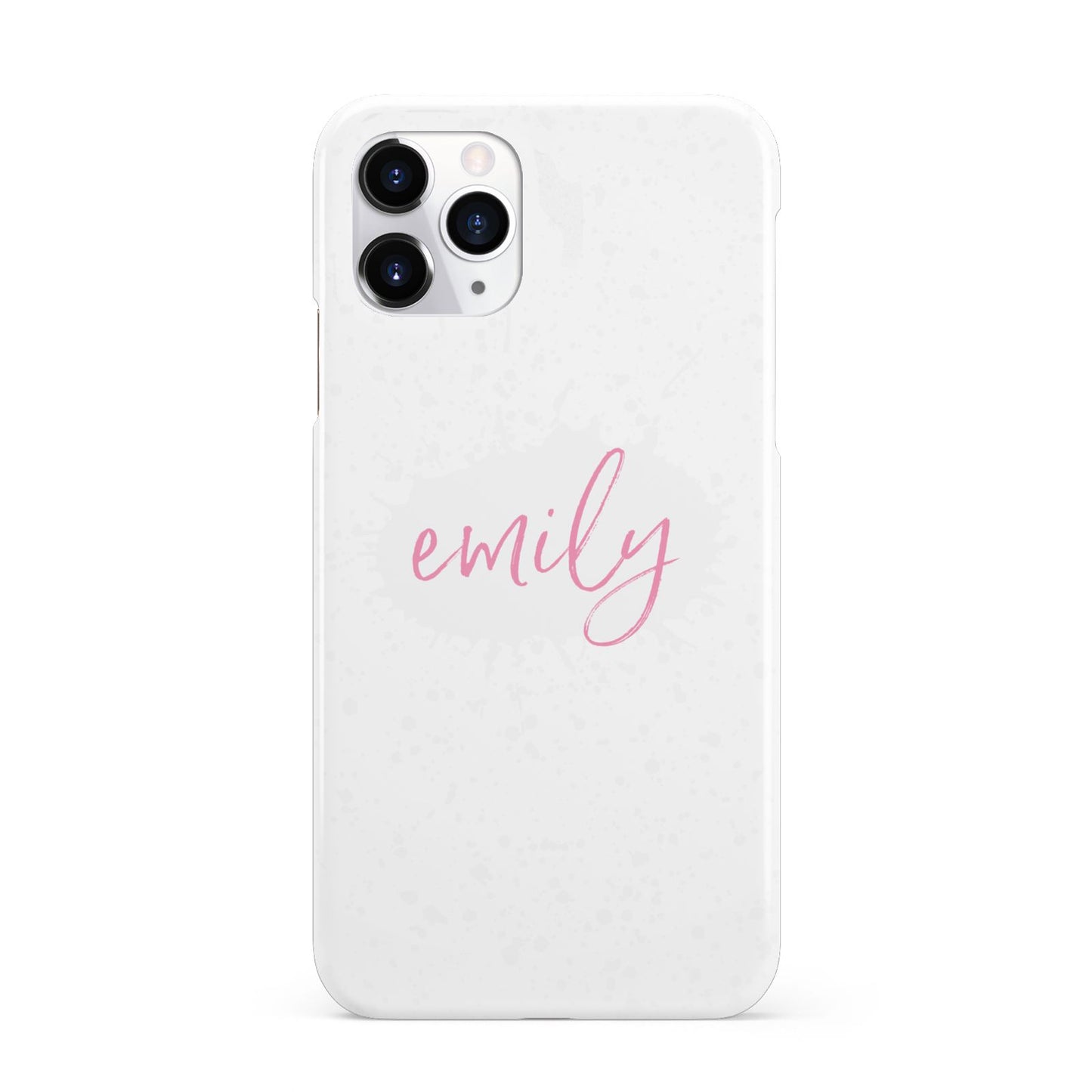 Personalised White Ink Splat Clear Name iPhone 11 Pro 3D Snap Case